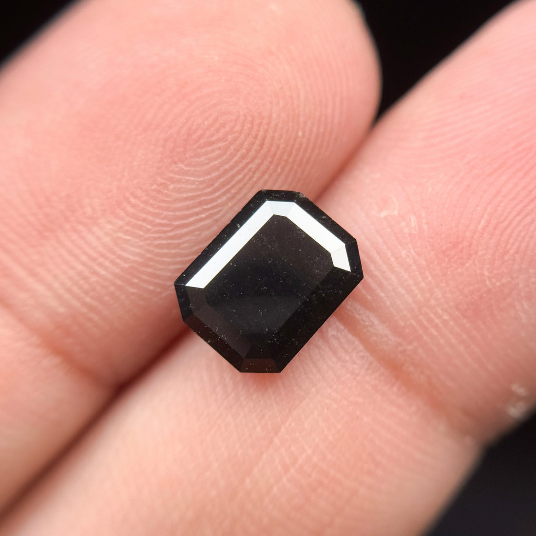 2.25 Ct Emerald Rose Cut Black Natural Salt and Pepper Diamond