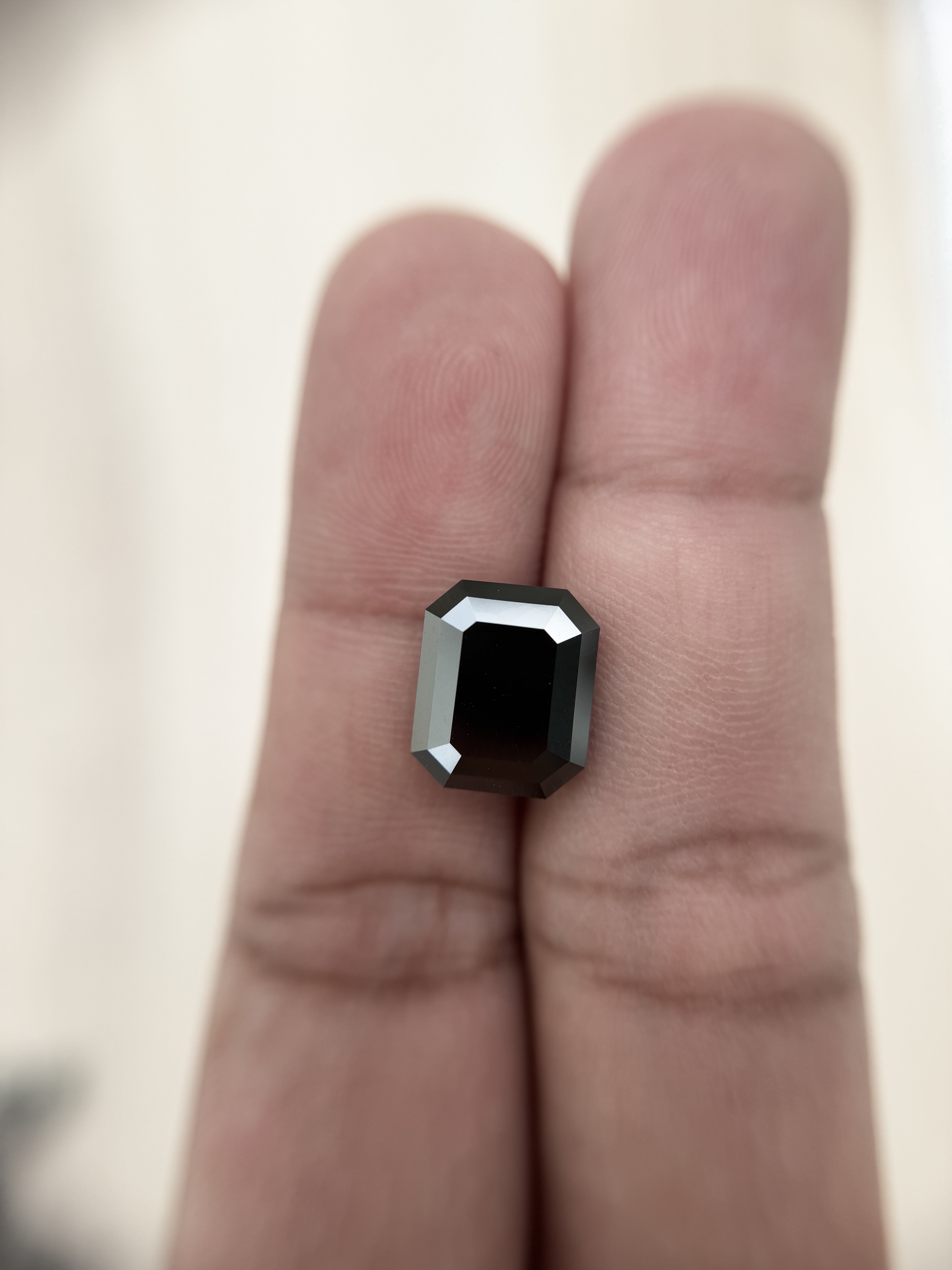 7.21 Ct Emerald Rose Cut Black Natural Salt and Pepper Diamond