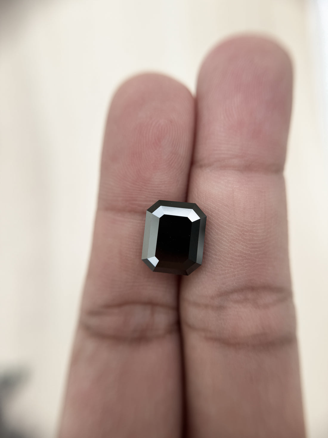 7.21 Ct Emerald Rose Cut Black Natural Salt and Pepper Diamond