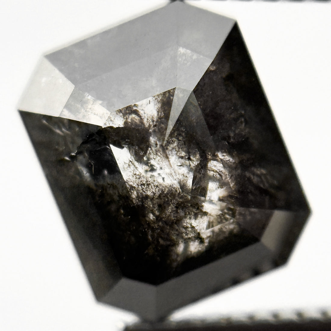 3.86 Ct Emerald Rose Cut Black Natural Vintage Diamond