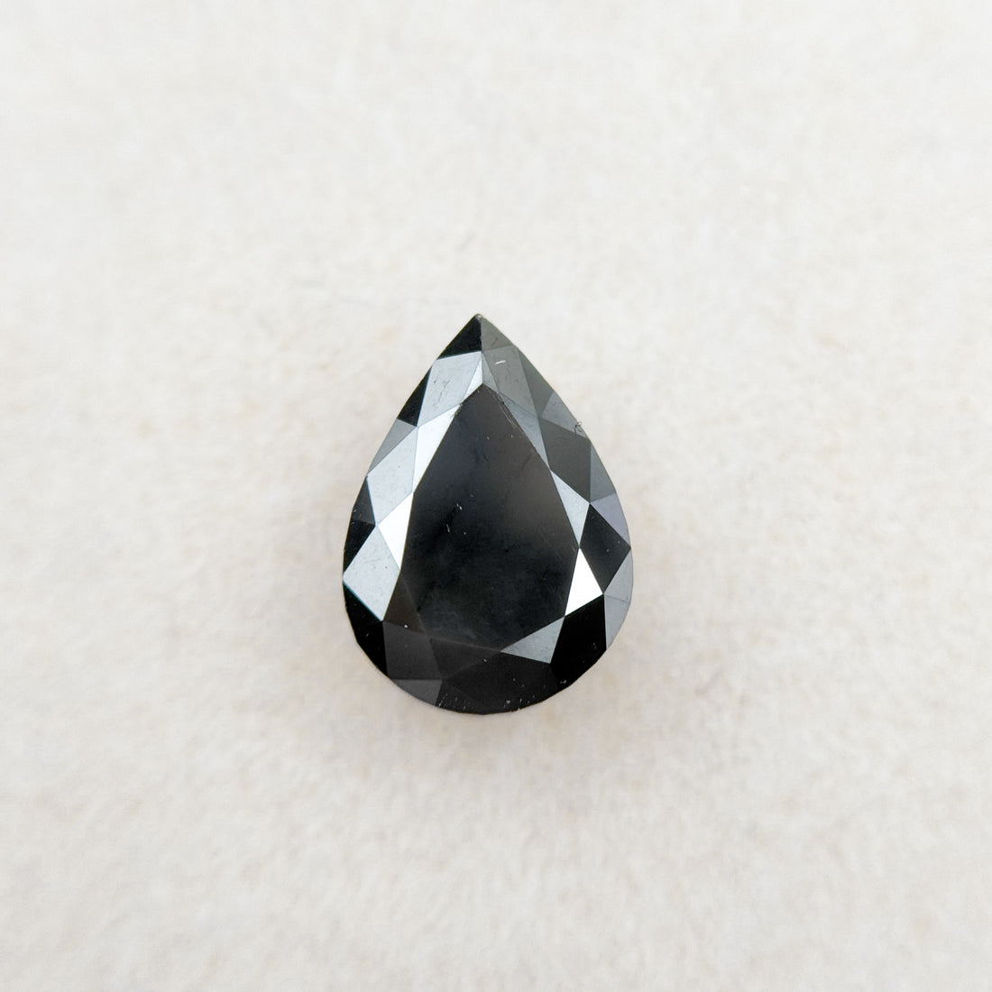 1.64 Ct Pear Rose Cut Black Natural Loose Diamond