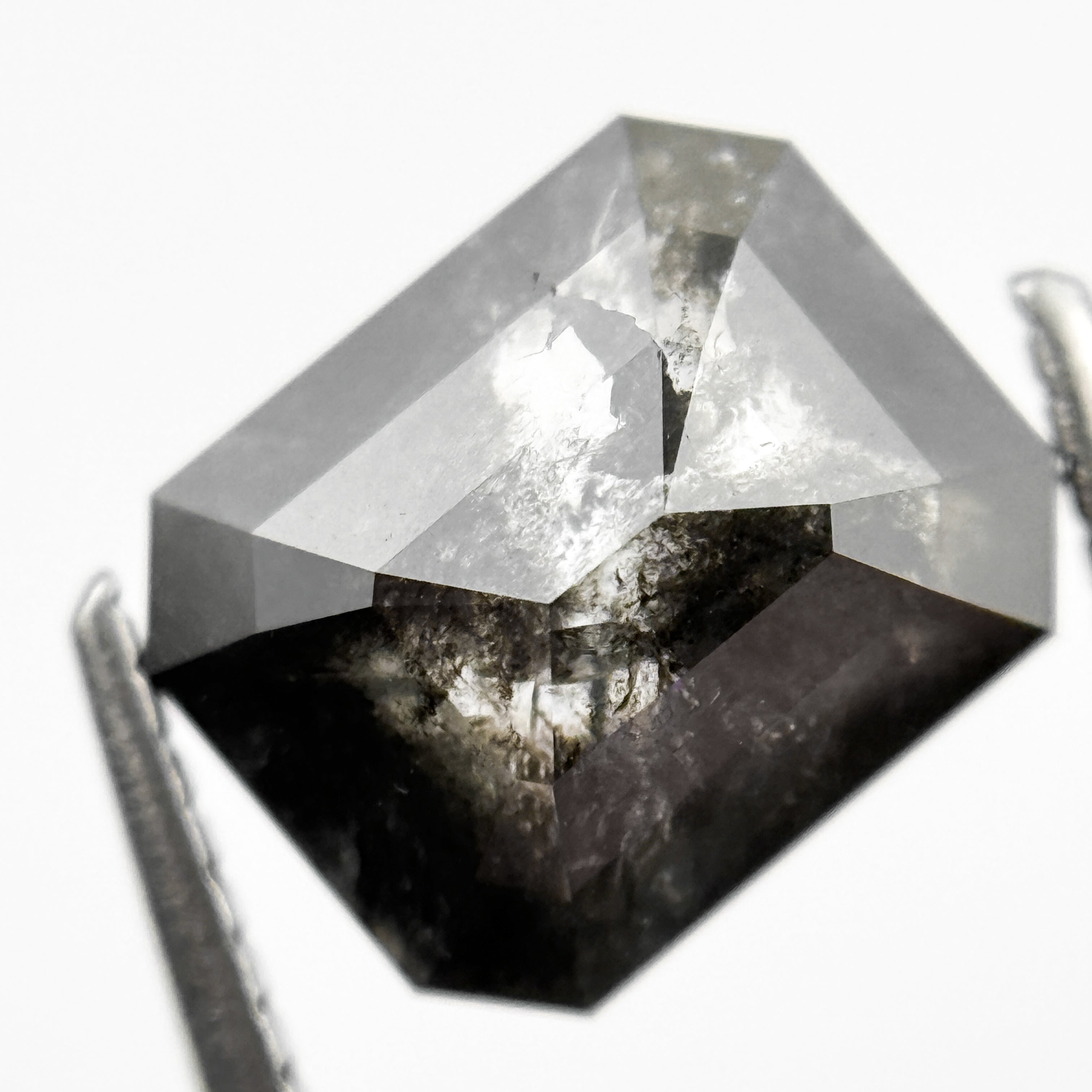 3.86 Ct Emerald Rose Cut Black Natural Vintage Diamond
