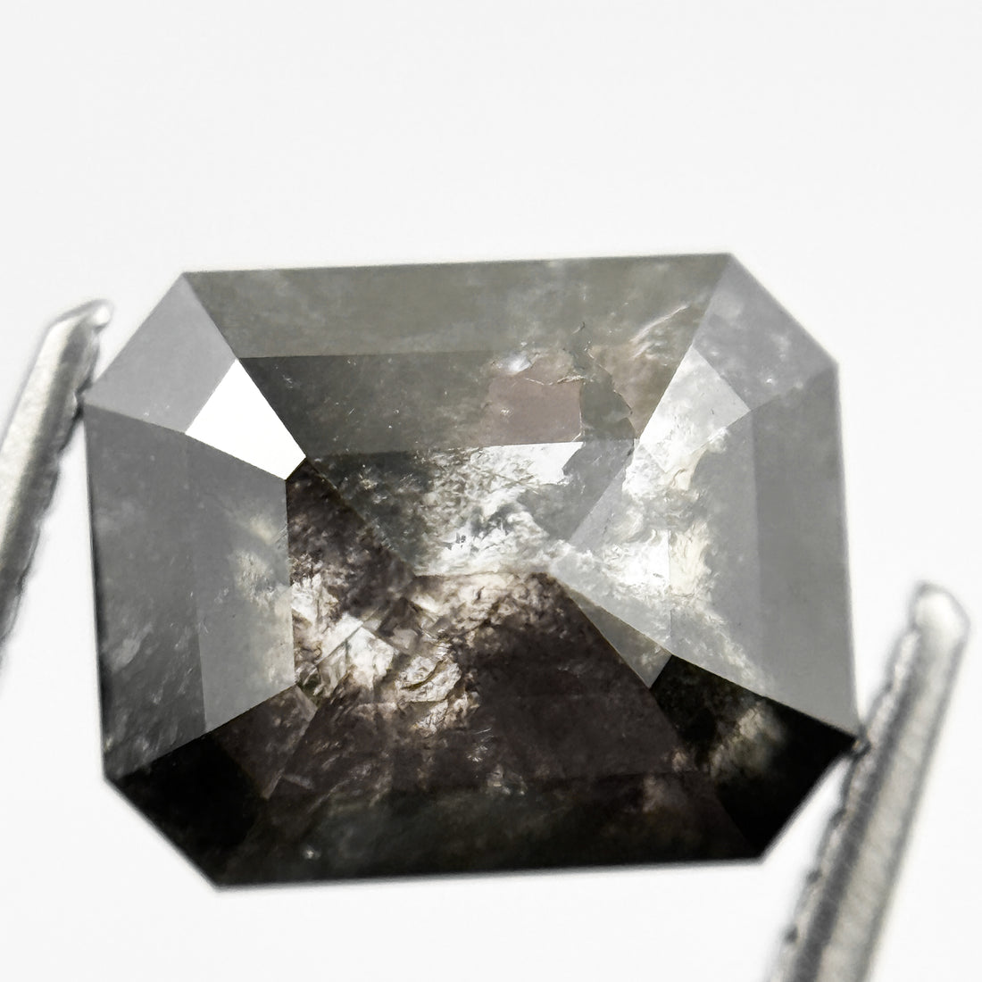 3.86 Ct Emerald Rose Cut Black Natural Vintage Diamond