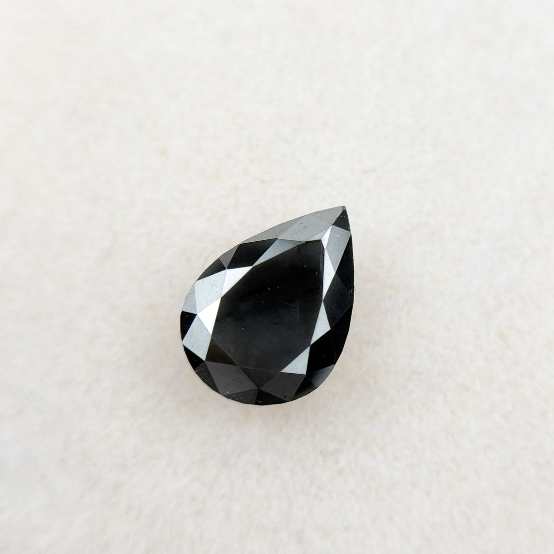 1.64 Ct Pear Rose Cut Black Natural Loose Diamond