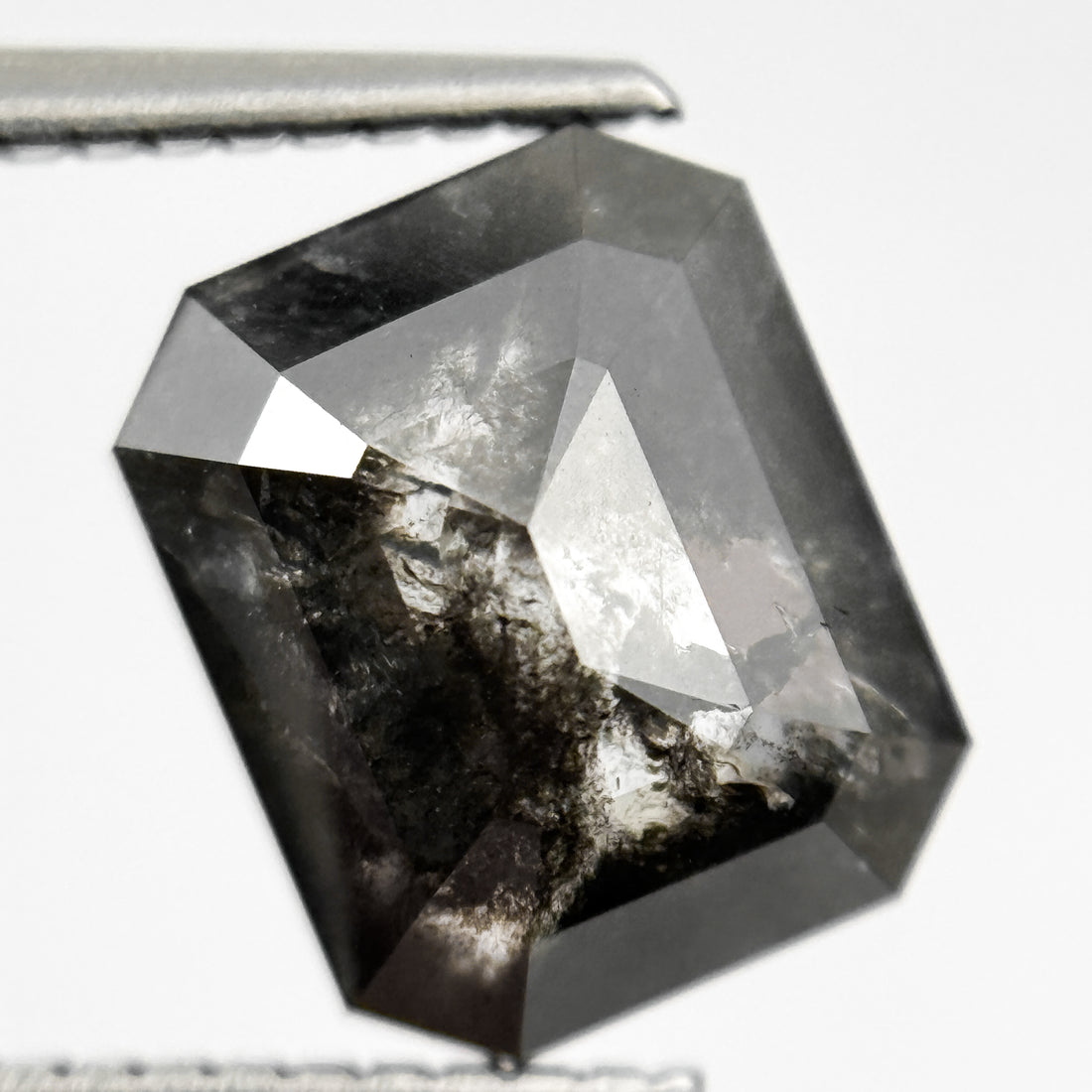 3.86 Ct Emerald Rose Cut Black Natural Vintage Diamond