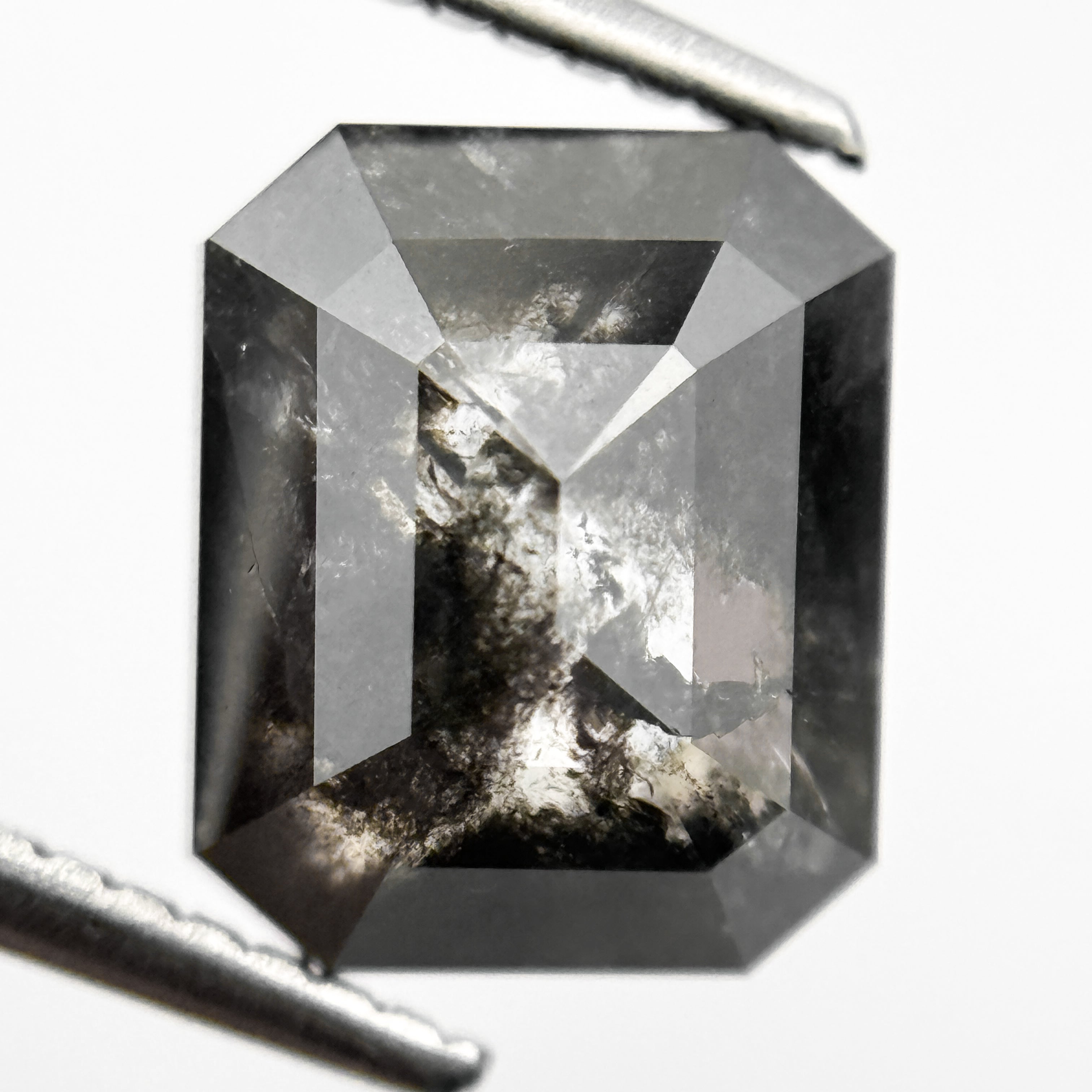 3.86 Ct Emerald Rose Cut Black Natural Vintage Diamond