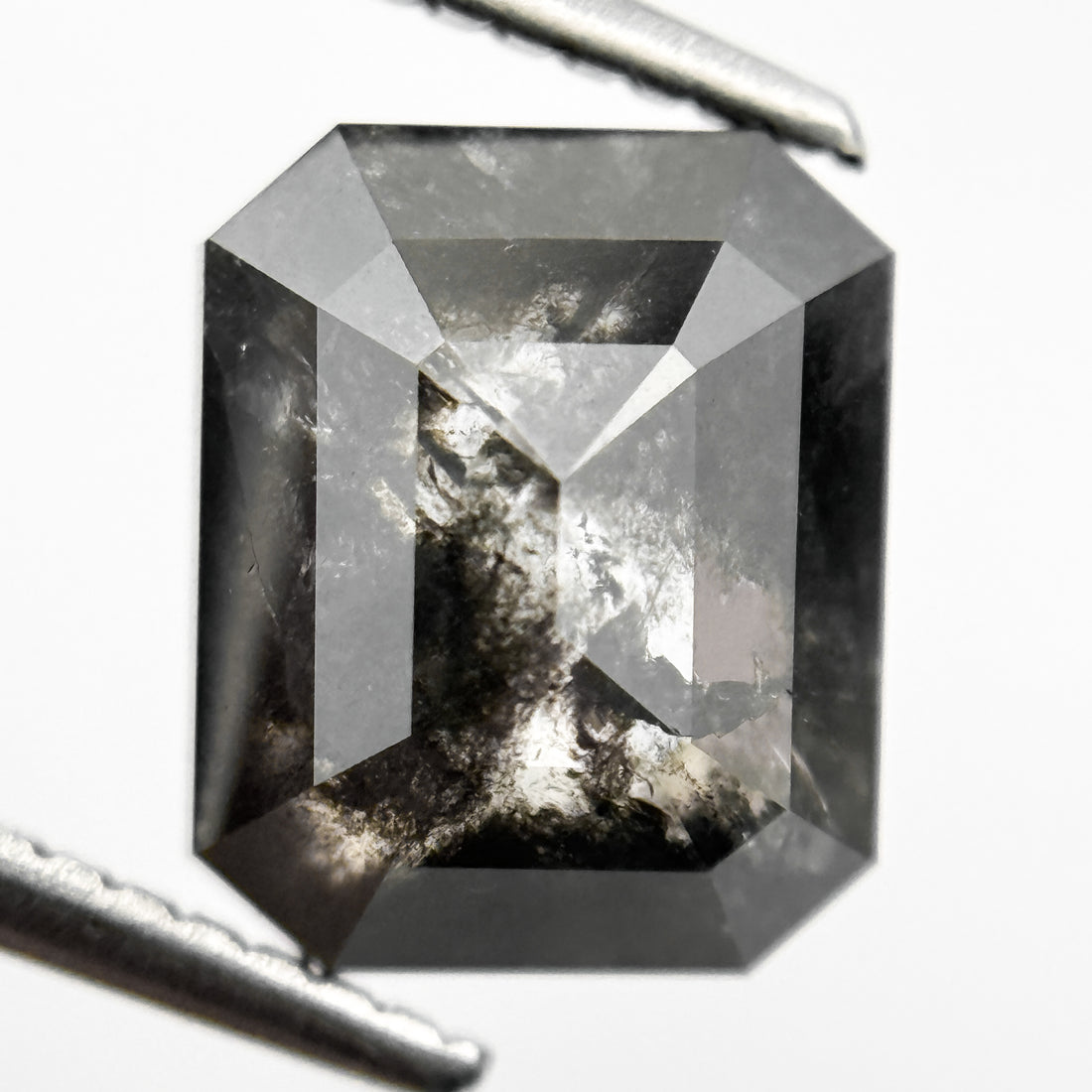 3.86 Ct Emerald Rose Cut Black Natural Vintage Diamond