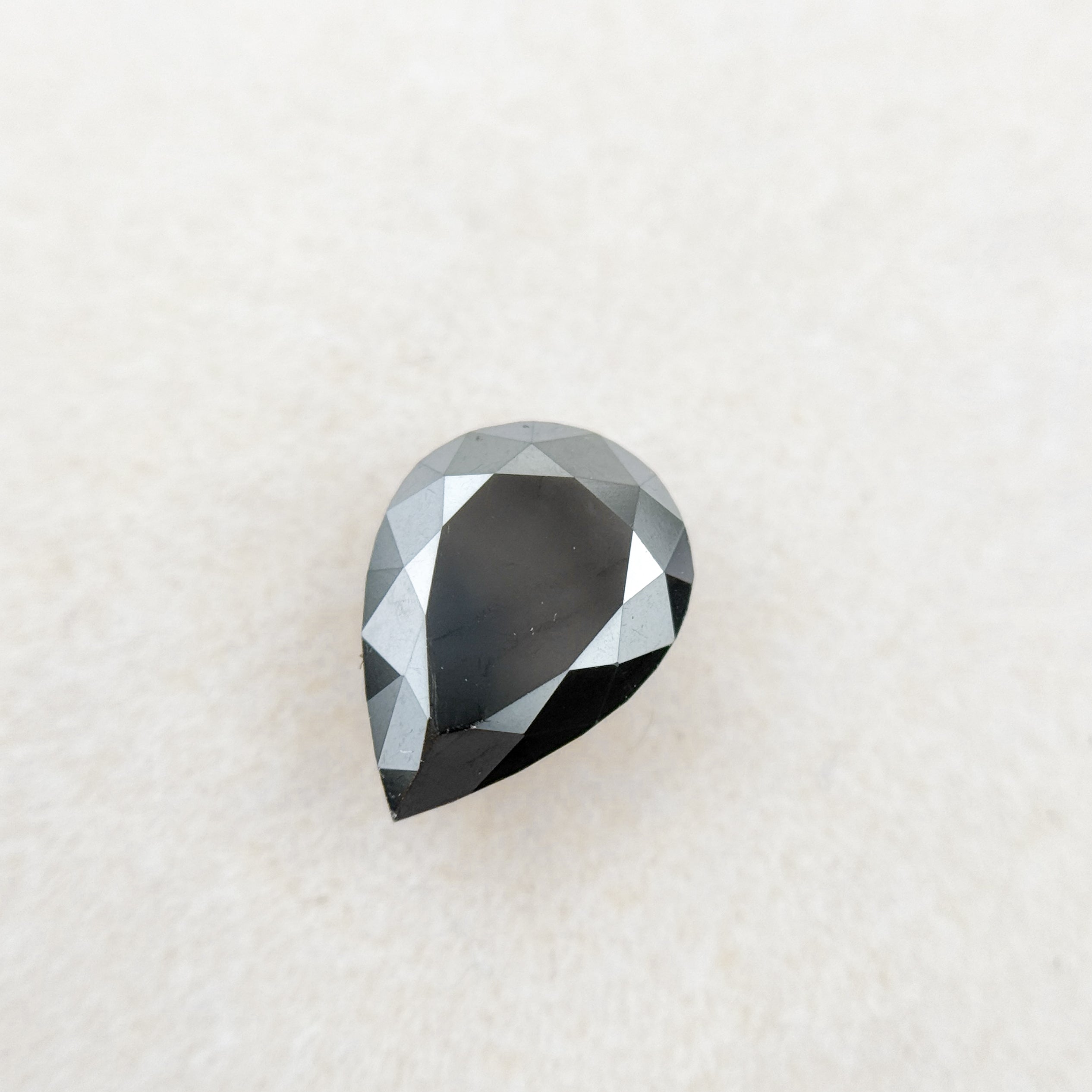 1.64 Ct Pear Rose Cut Black Natural Loose Diamond