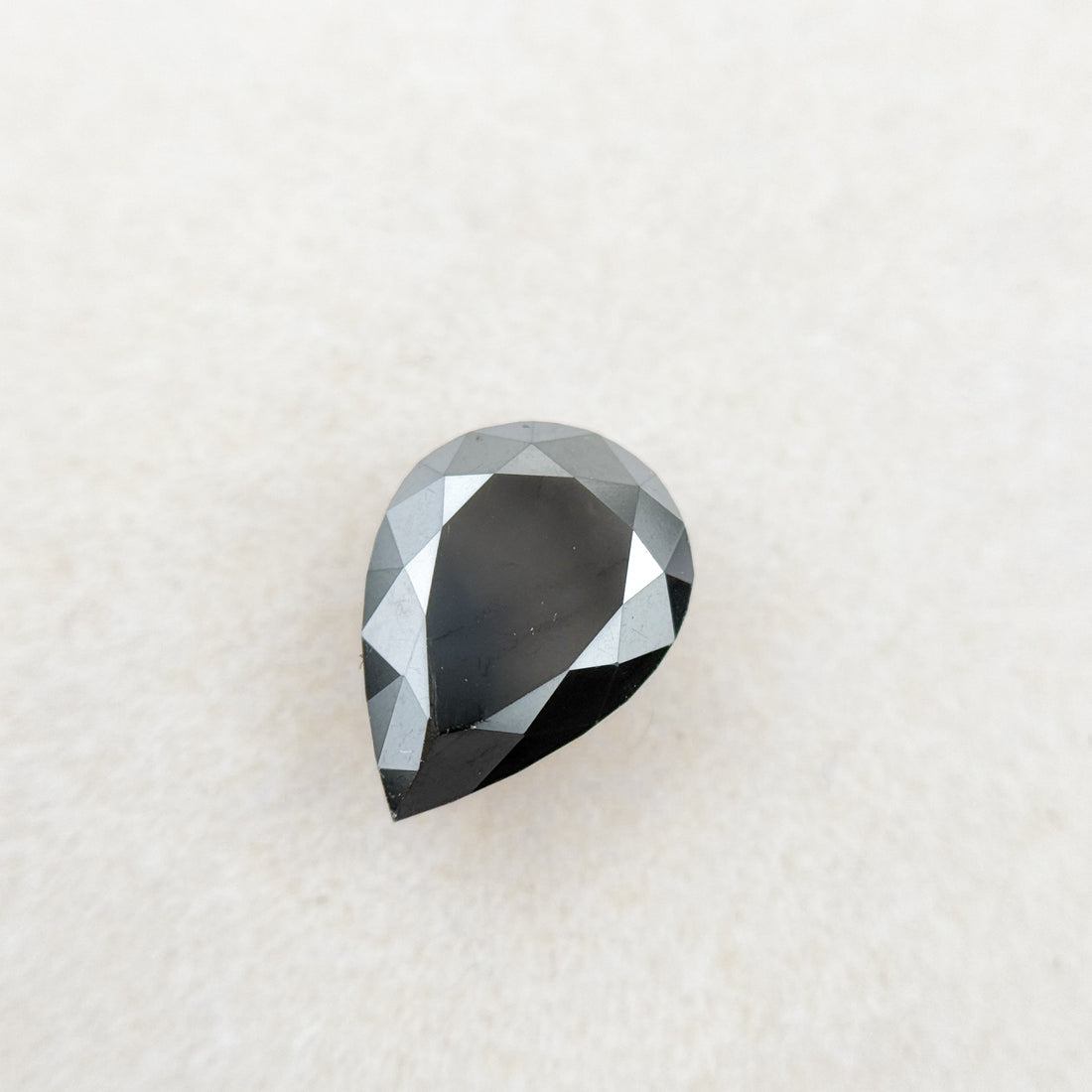 1.64 Ct Pear Rose Cut Black Natural Loose Diamond