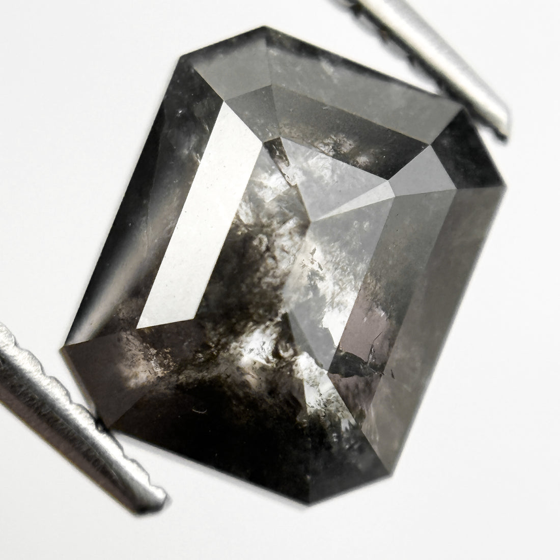 3.86 Ct Emerald Rose Cut Black Natural Vintage Diamond