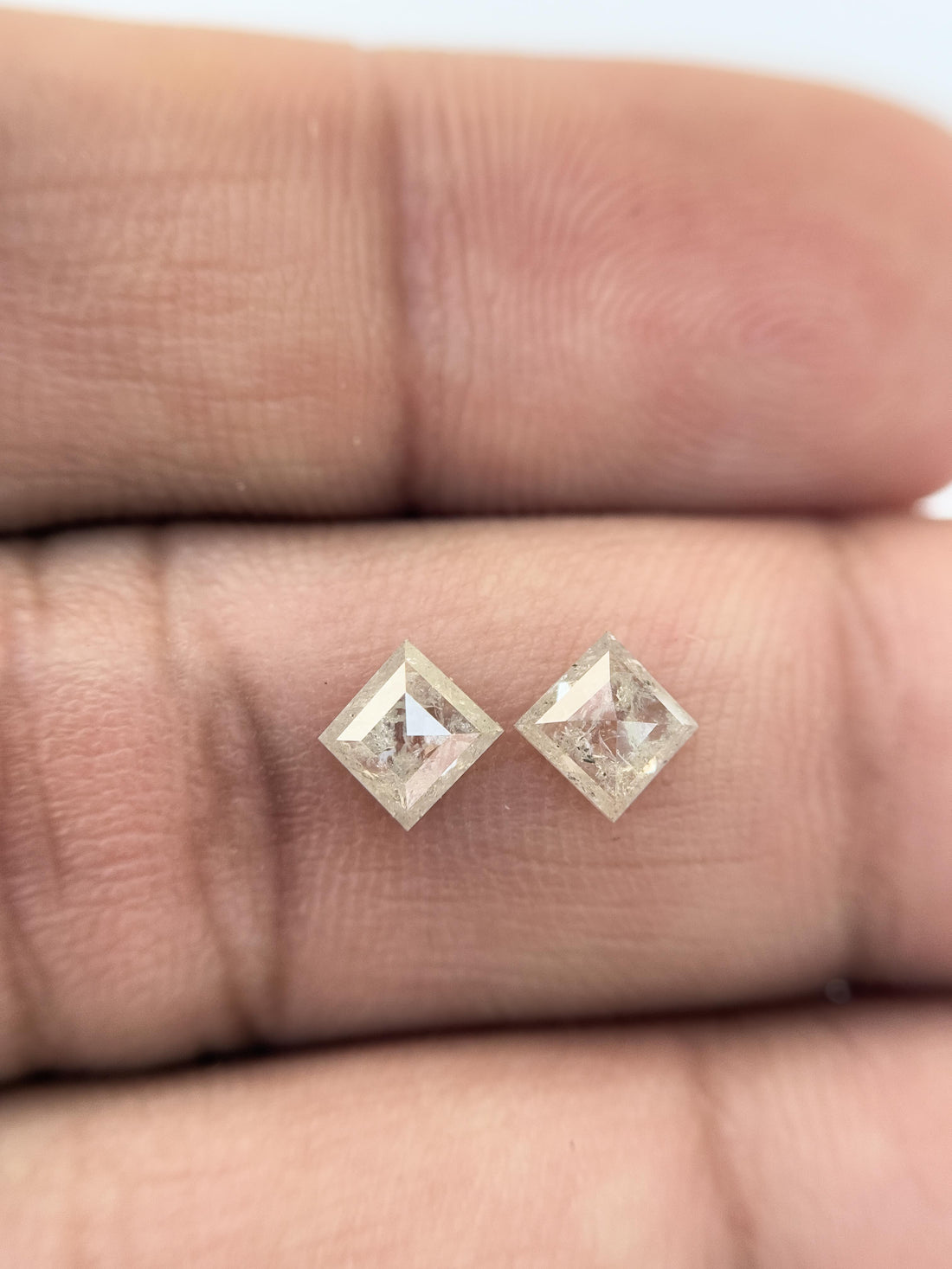 0.95 Ct Square Rose Cut Grey Natural Salt and Pepper Diamond