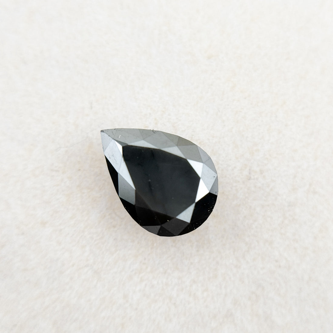 1.64 Ct Pear Rose Cut Black Natural Loose Diamond