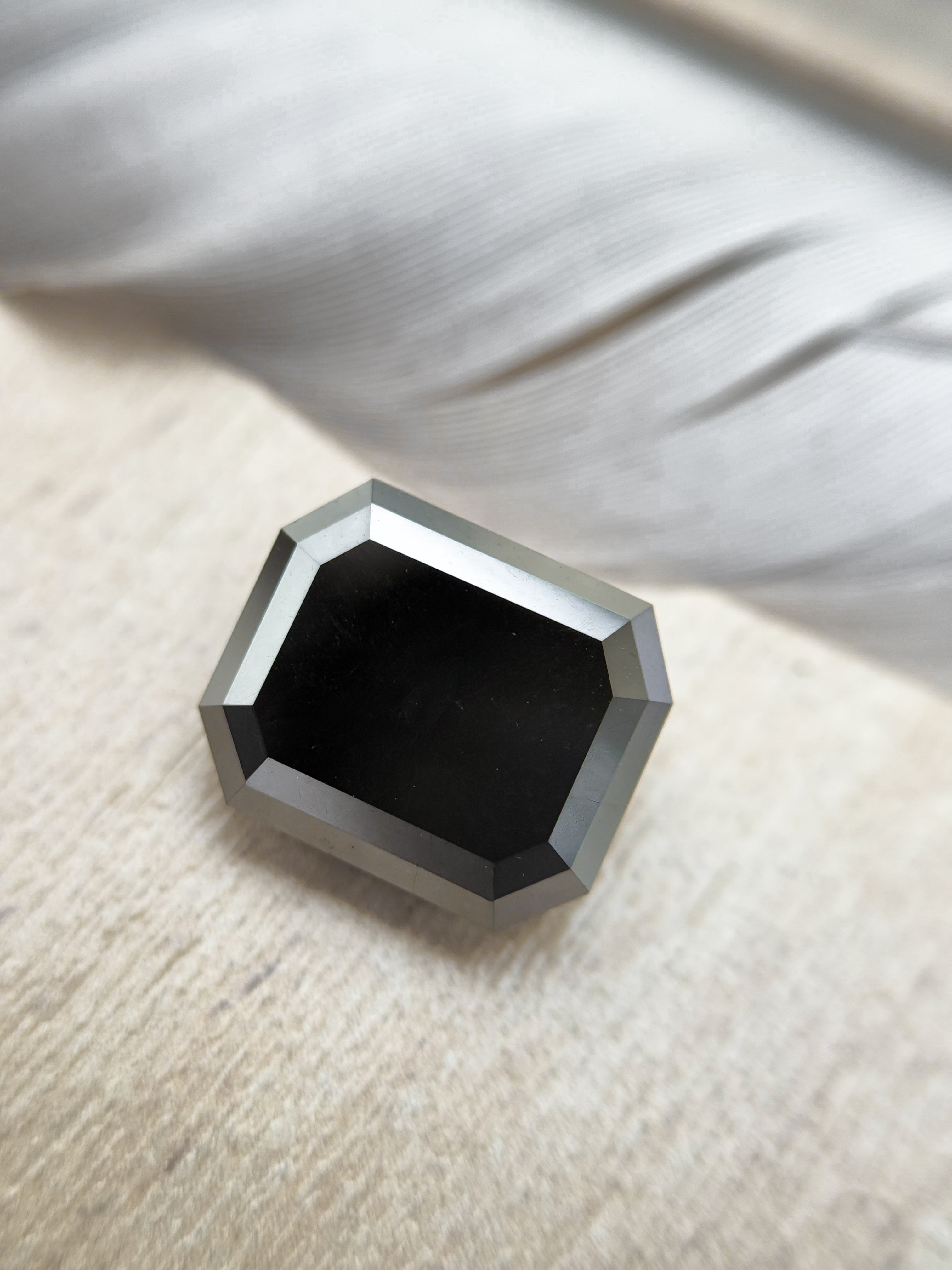 6.50 Ct Emerald Rose Cut Black Natural Loose Diamond