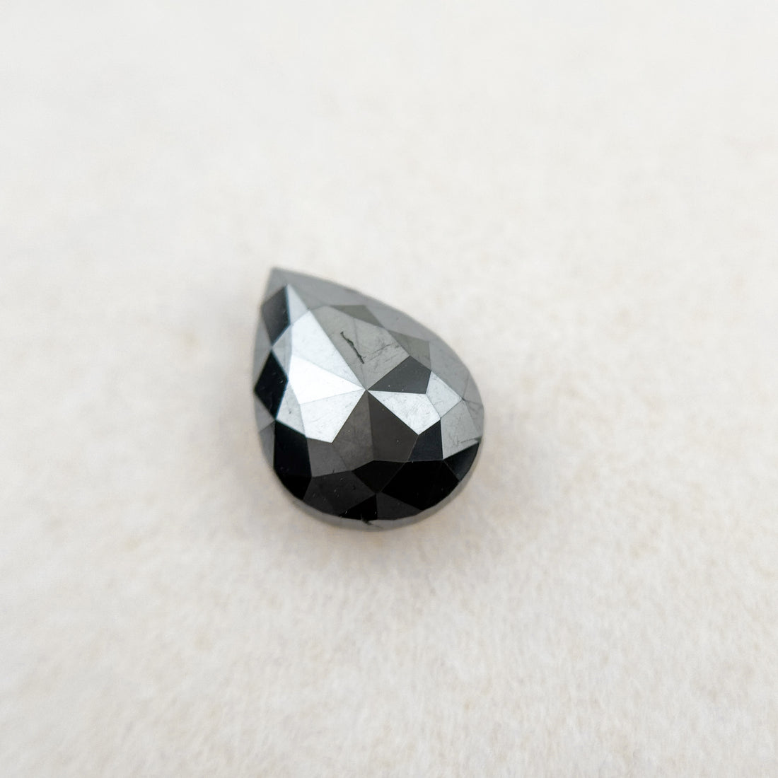 1.64 Ct Pear Rose Cut Black Natural Loose Diamond
