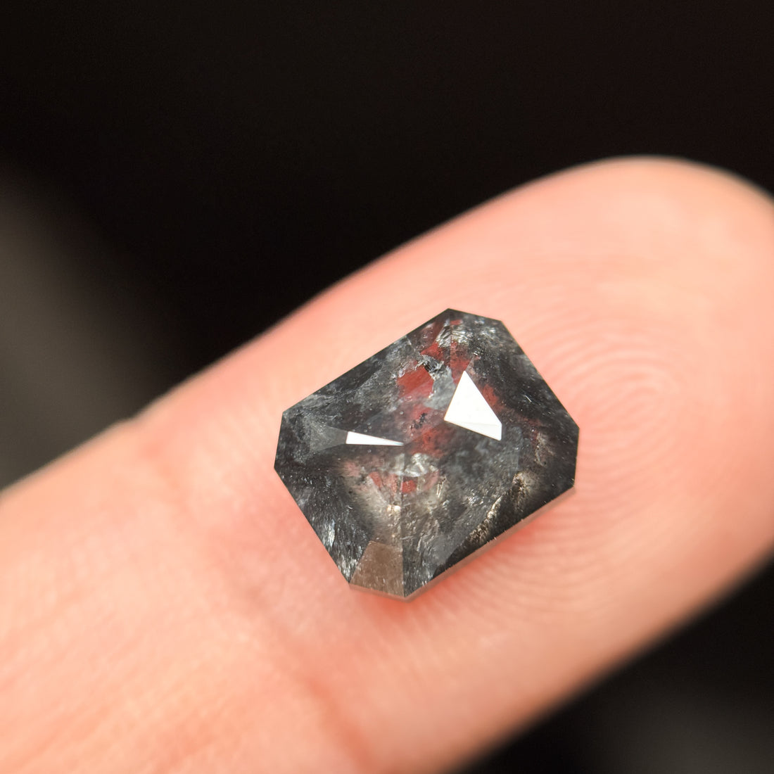 3.86 Ct Emerald Rose Cut Black Natural Vintage Diamond