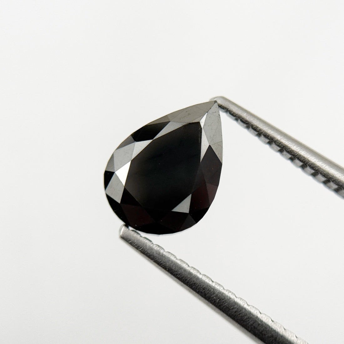 1.64 Ct Pear Rose Cut Black Natural Loose Diamond