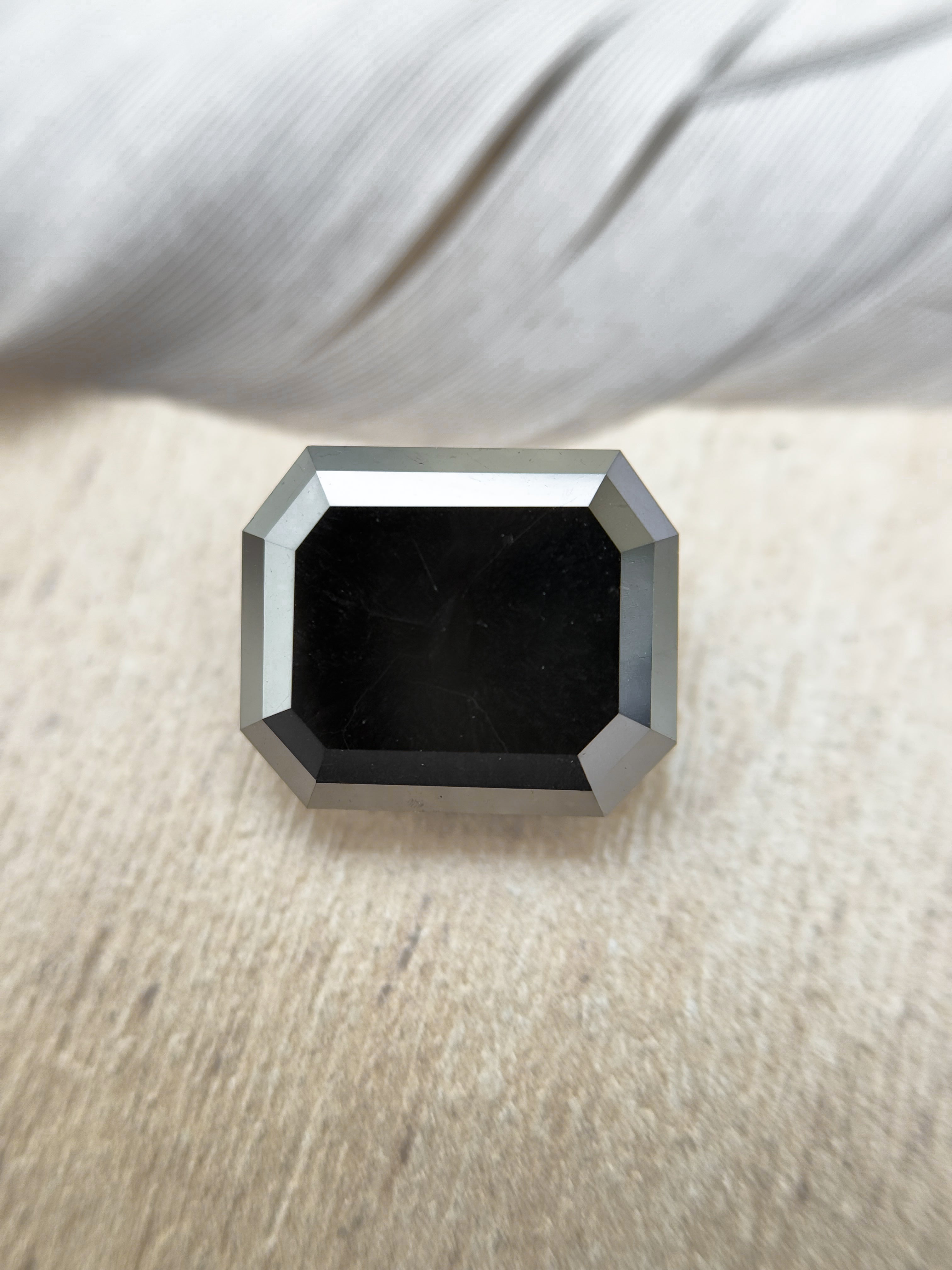 6.50 Ct Emerald Rose Cut Black Natural Loose Diamond