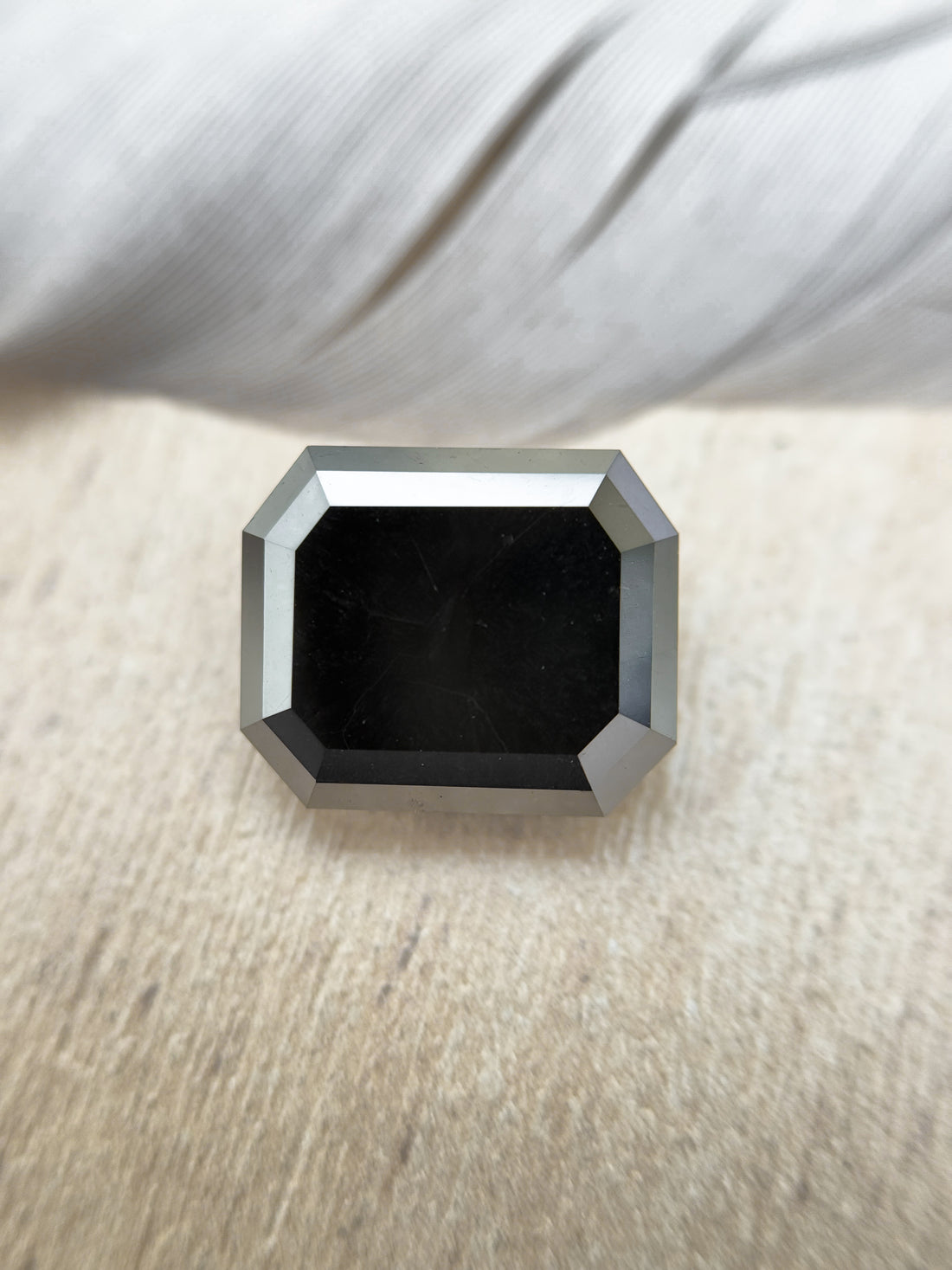 6.50 Ct Emerald Rose Cut Black Natural Loose Diamond