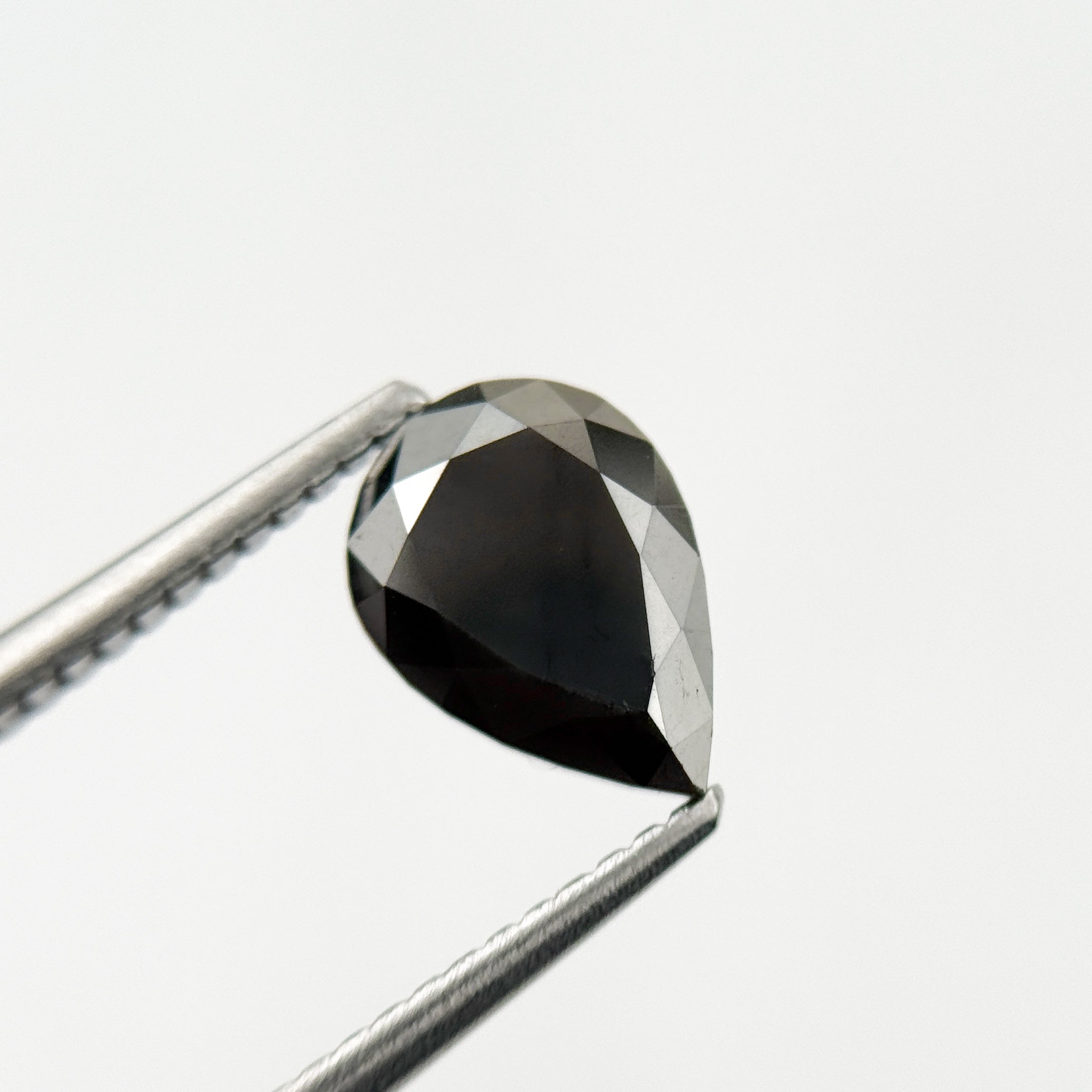1.64 Ct Pear Rose Cut Black Natural Loose Diamond
