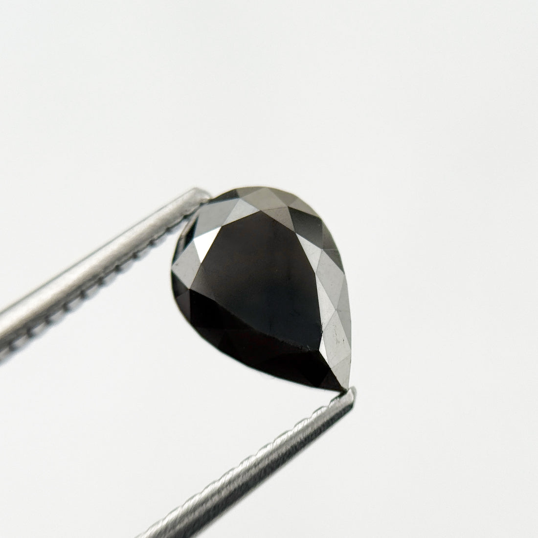 1.64 Ct Pear Rose Cut Black Natural Loose Diamond
