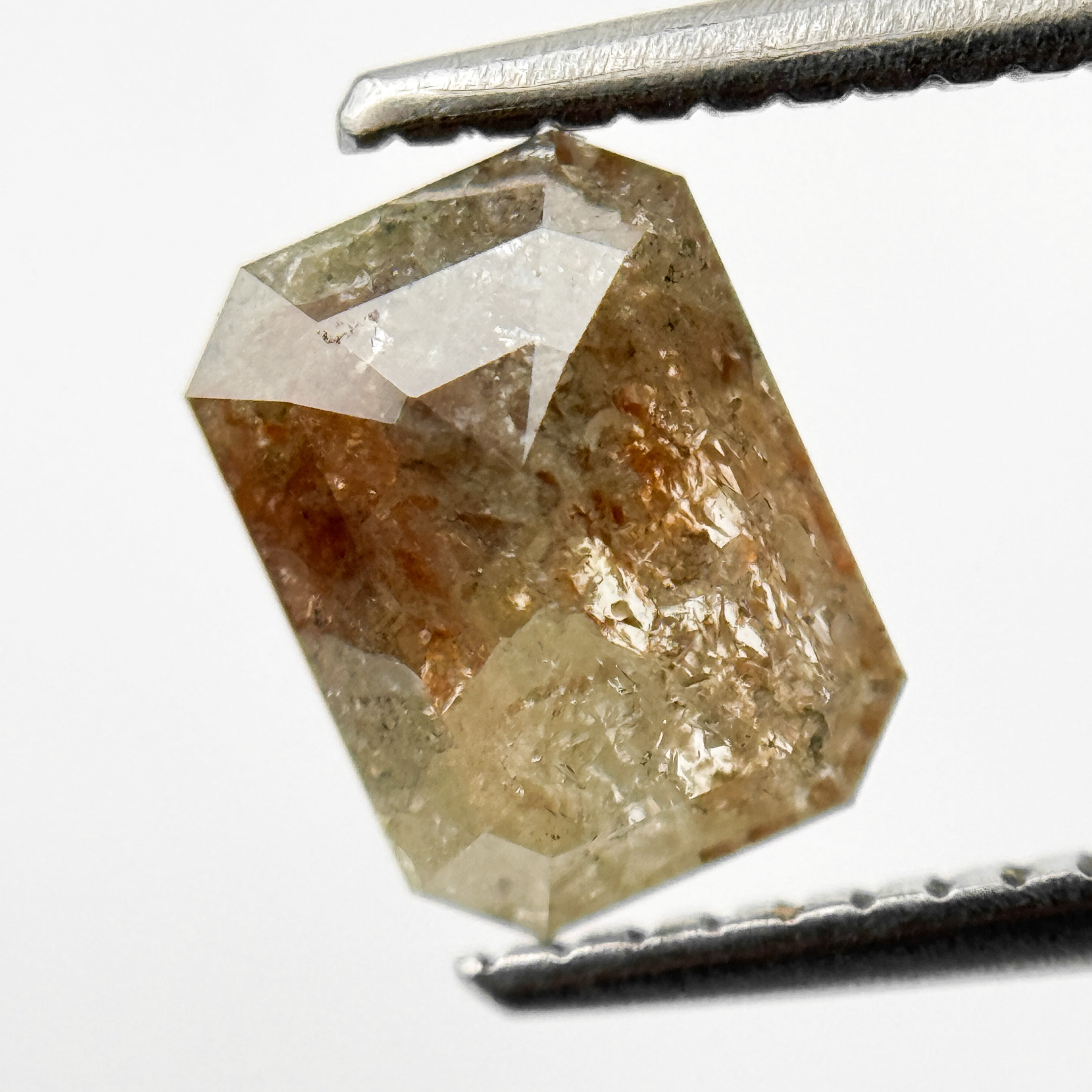 1.66 Ct Emerald Rose Cut Yellowish-Reddish Natural Unique Diamond