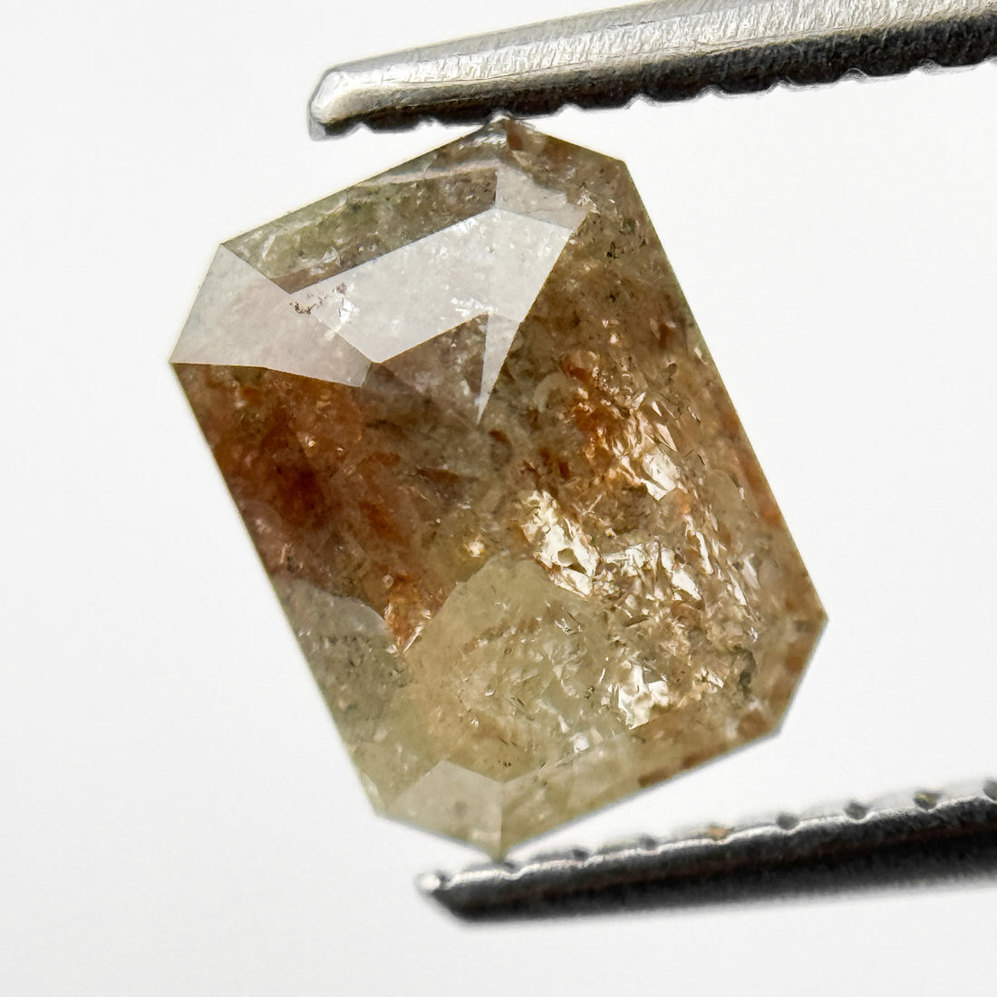 1.66 Ct Emerald Rose Cut Yellowish-Reddish Natural Unique Diamond