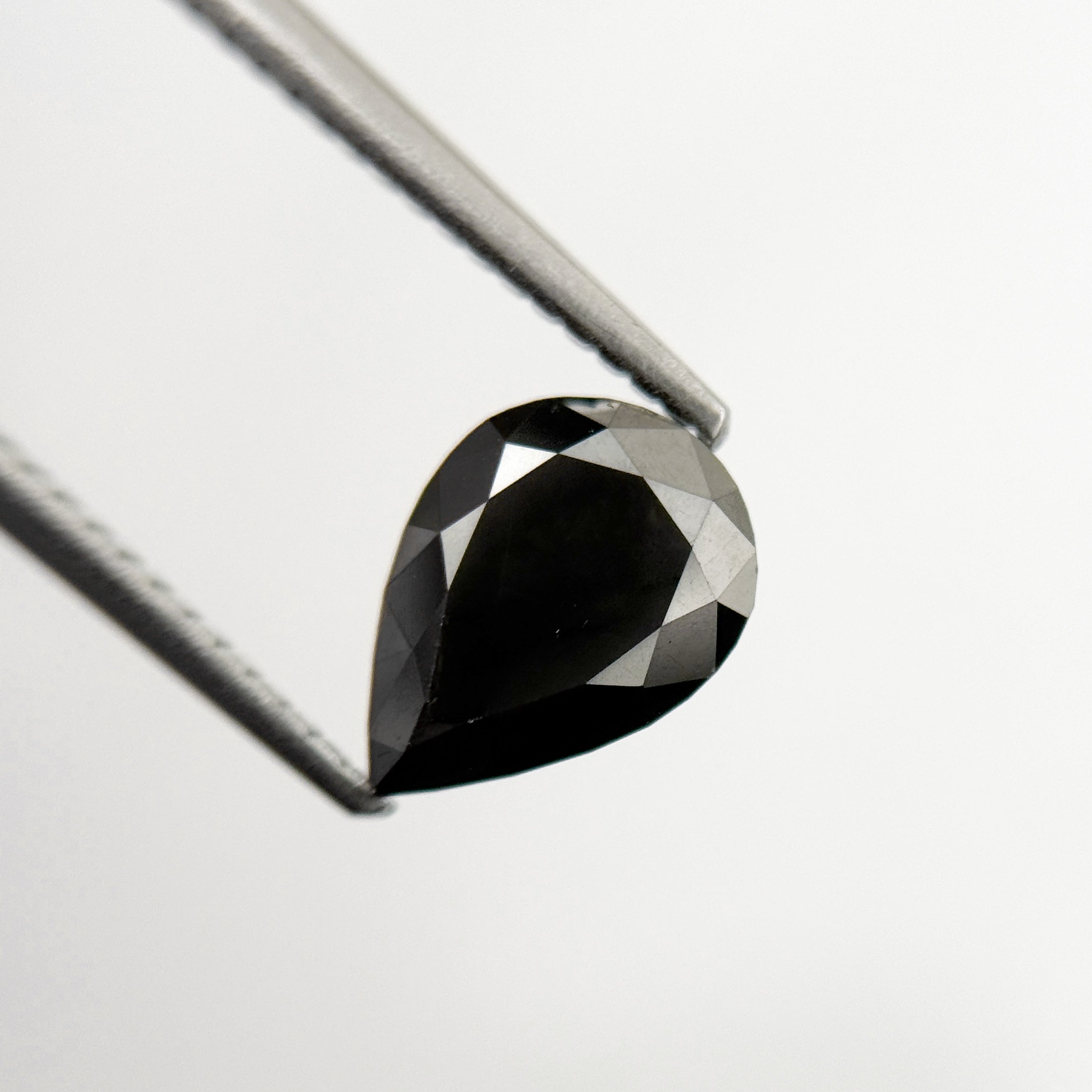 1.64 Ct Pear Rose Cut Black Natural Loose Diamond
