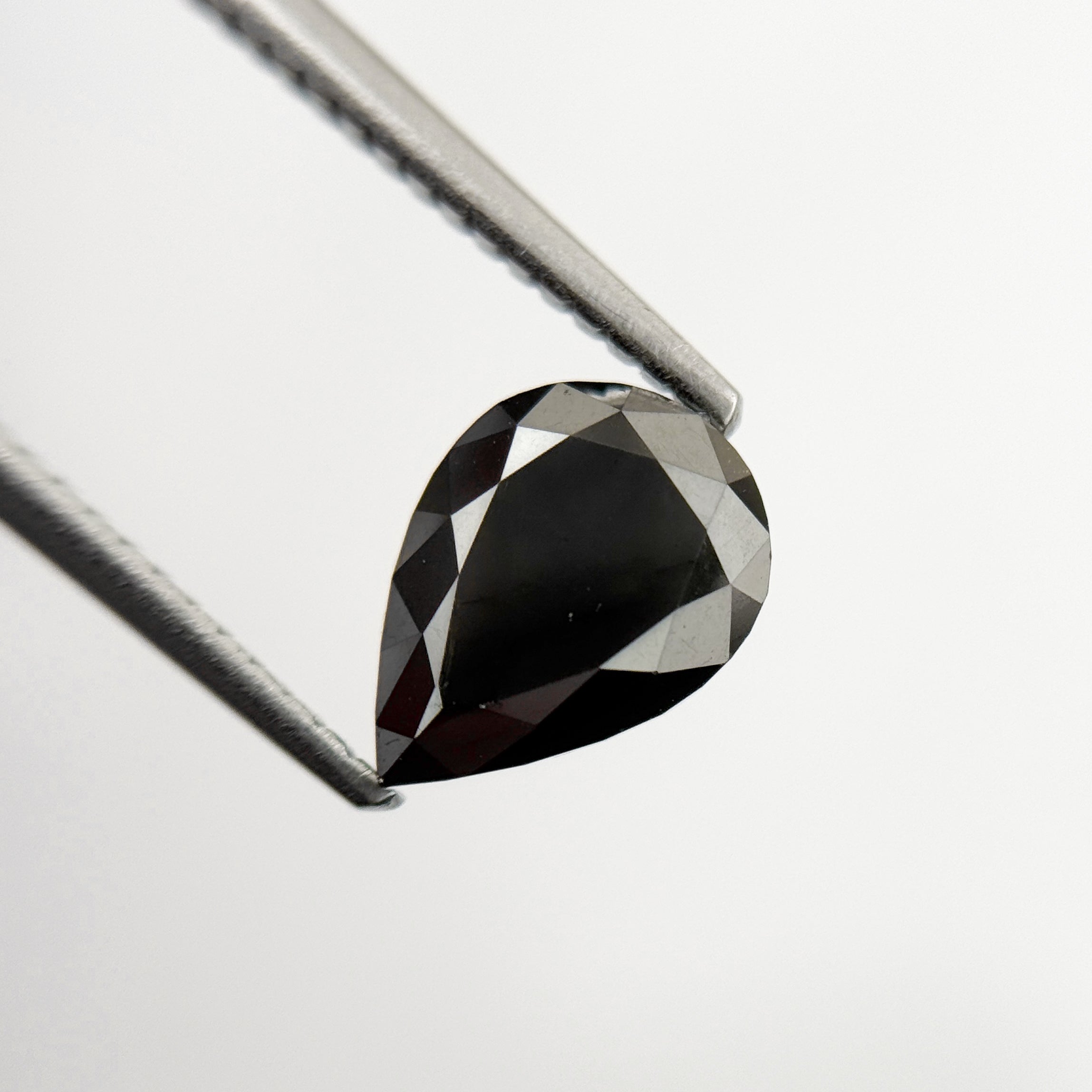 1.64 Ct Pear Rose Cut Black Natural Loose Diamond