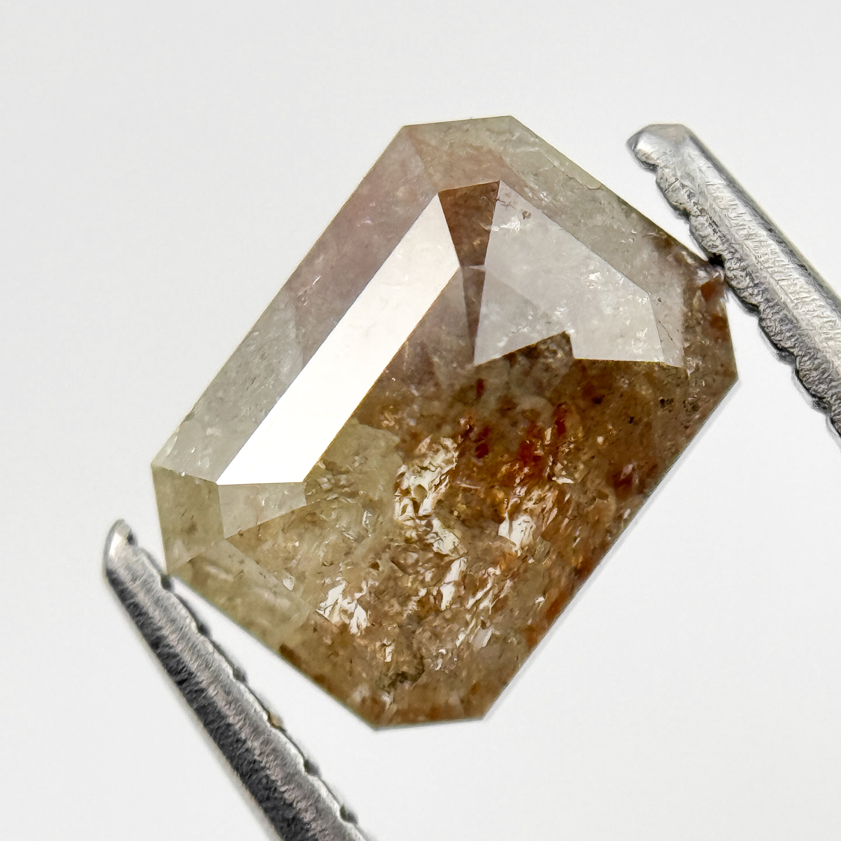 1.66 Ct Emerald Rose Cut Yellowish-Reddish Natural Unique Diamond