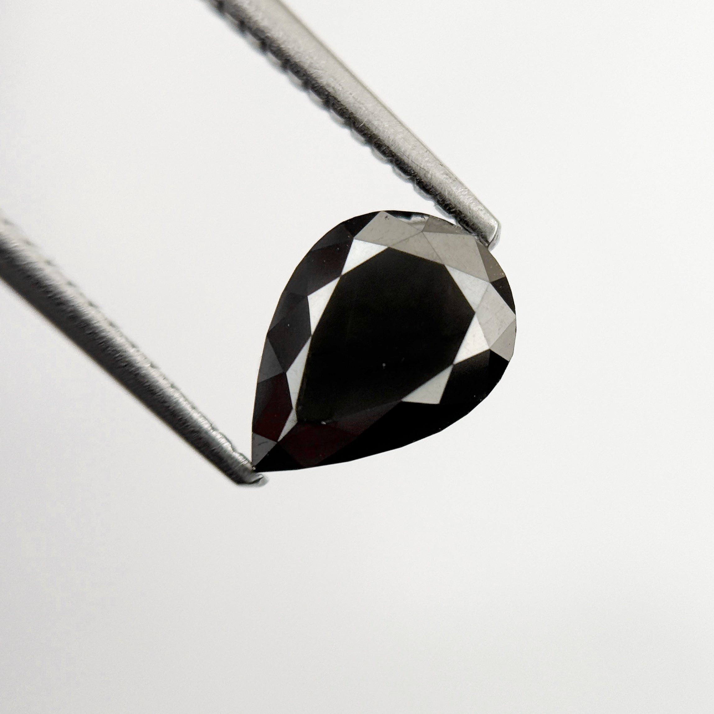 1.64 Ct Pear Rose Cut Black Natural Loose Diamond