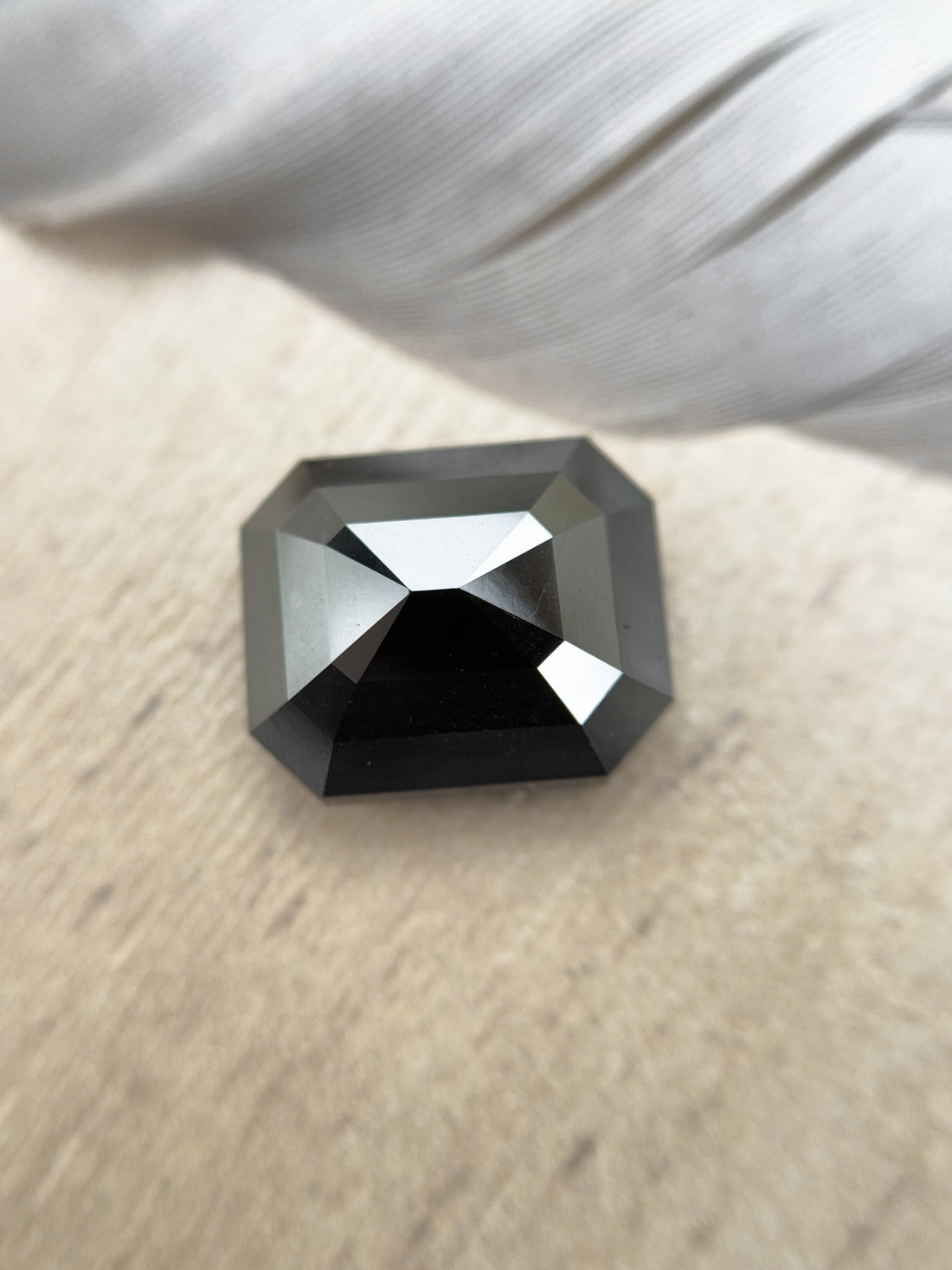 6.50 Ct Emerald Rose Cut Black Natural Loose Diamond