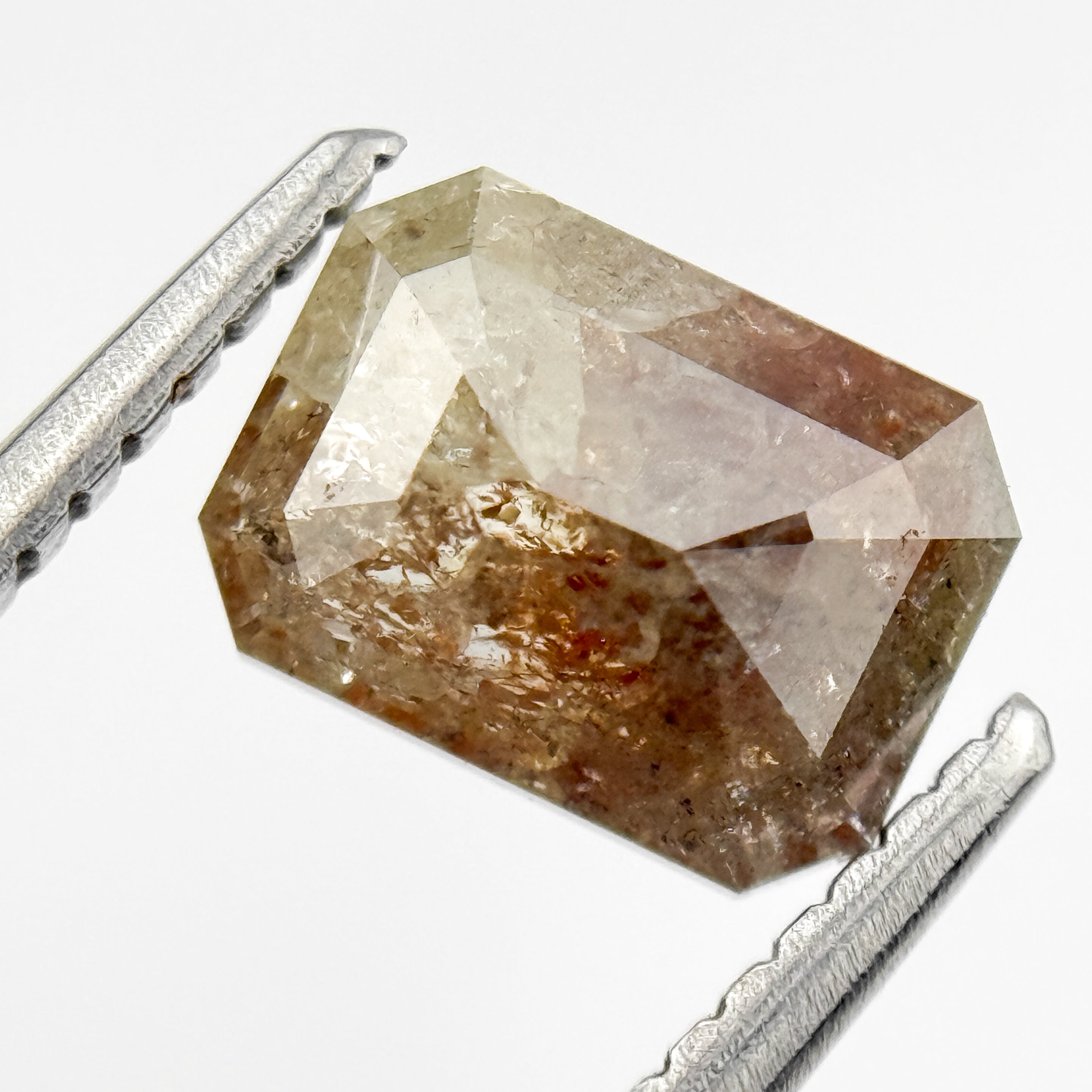 1.66 Ct Emerald Rose Cut Yellowish-Reddish Natural Unique Diamond