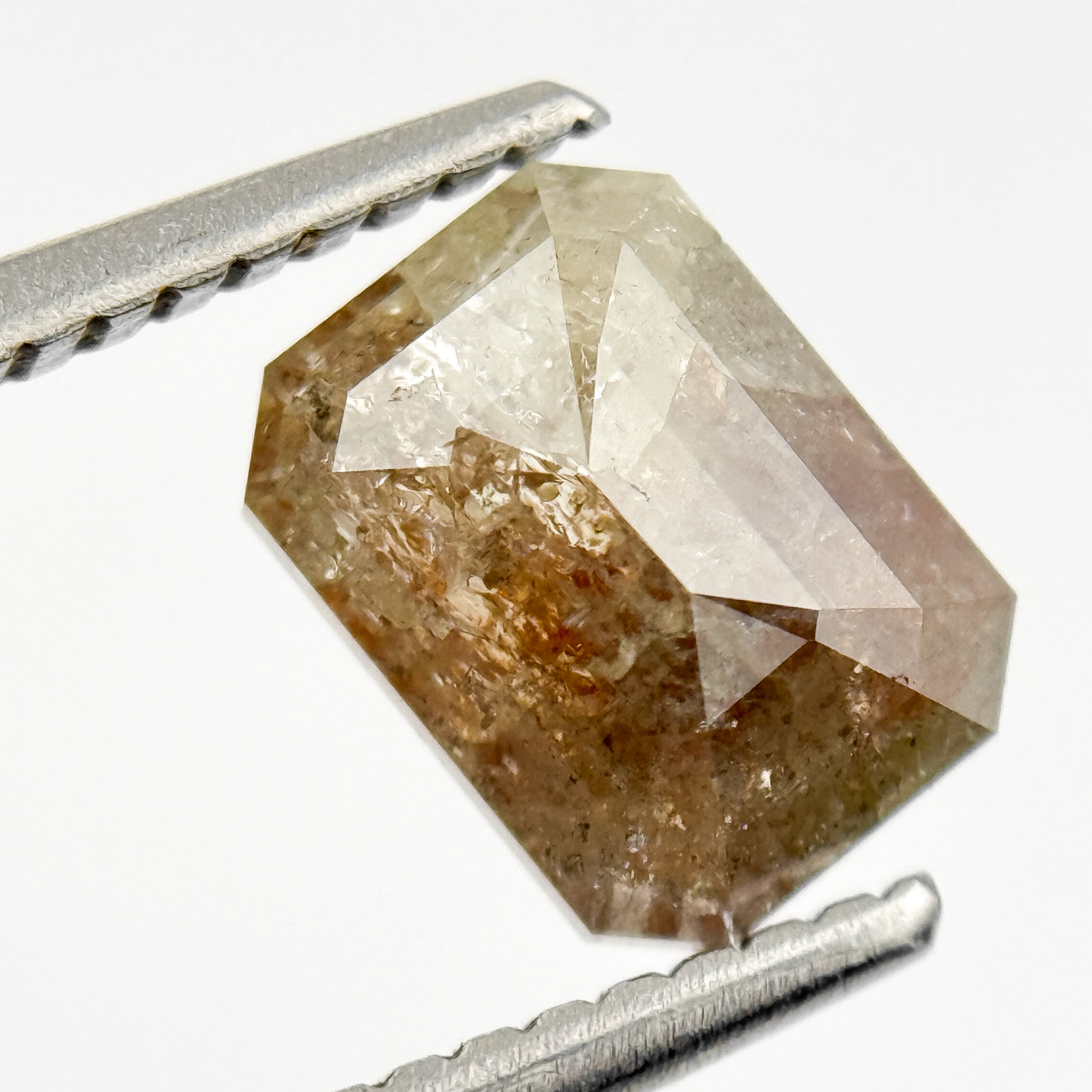1.66 Ct Emerald Rose Cut Yellowish-Reddish Natural Unique Diamond