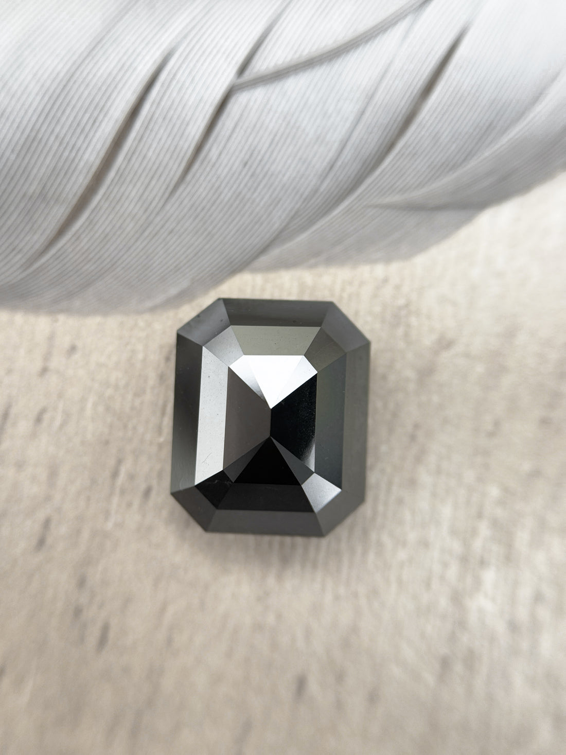 6.50 Ct Emerald Rose Cut Black Natural Loose Diamond
