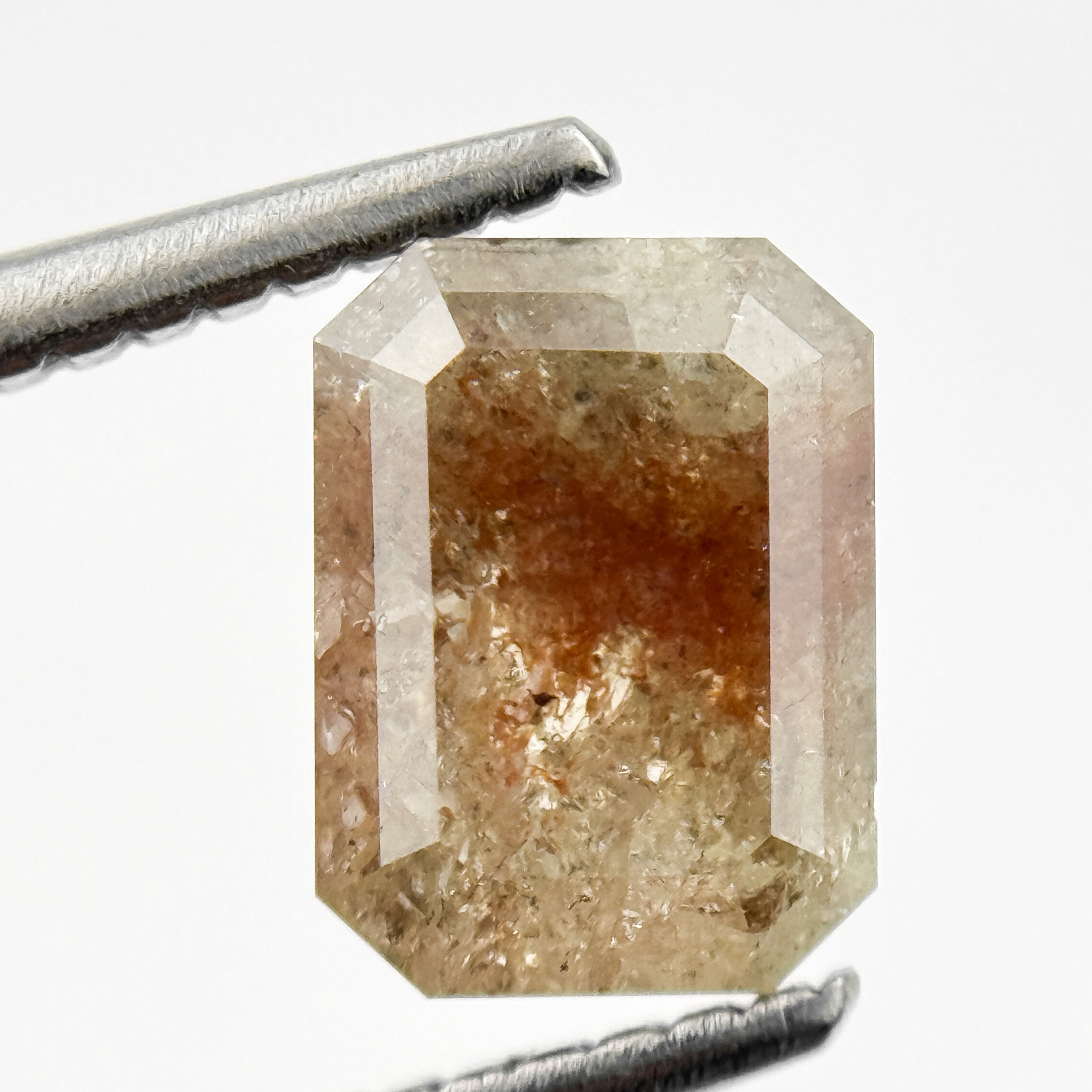 1.66 Ct Emerald Rose Cut Yellowish-Reddish Natural Unique Diamond