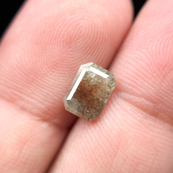 1.66 Ct Emerald Rose Cut Yellowish-Reddish Natural Unique Diamond