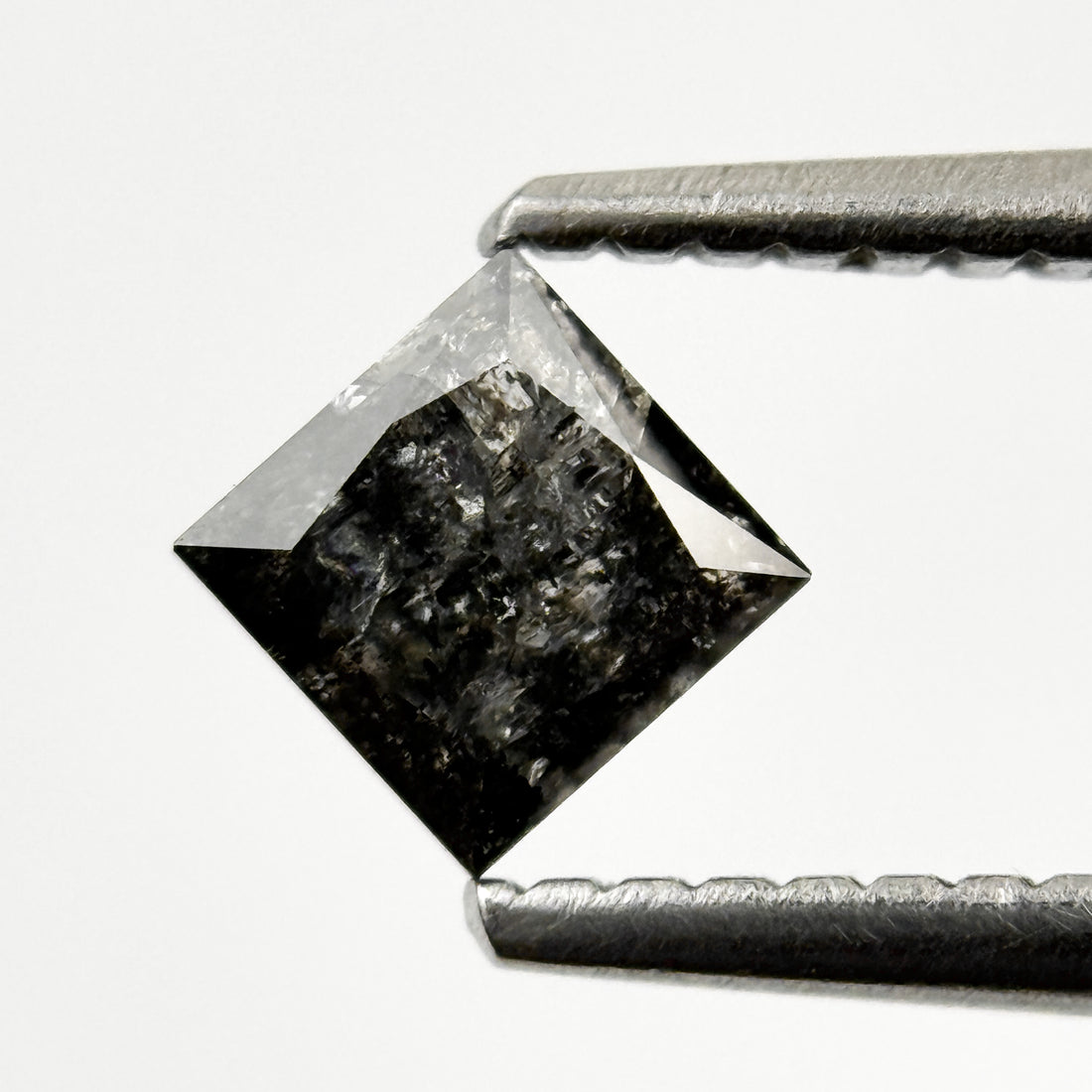 0.48 Ct Princess Rose Cut Black Natural Unique Diamond