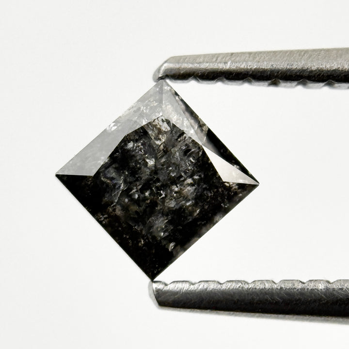 0.48 Ct Princess Rose Cut Black Natural Unique Diamond
