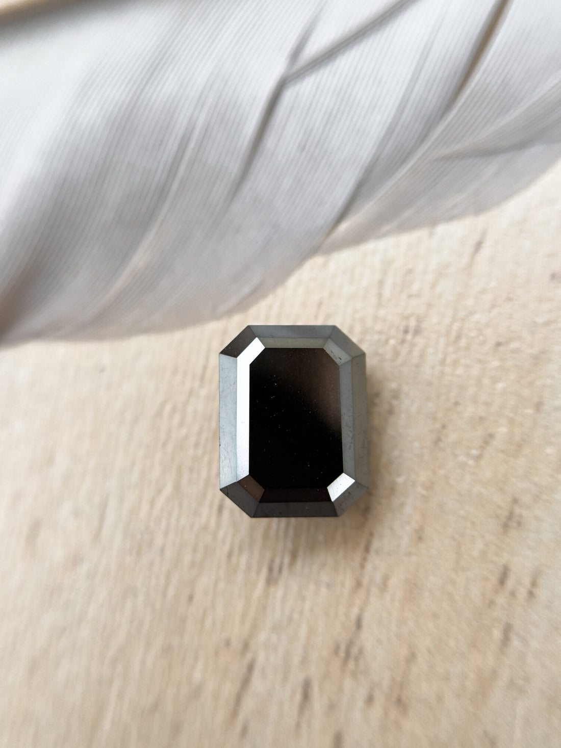 3.00 Ct Emerald Rose Cut Black Natural Salt and Pepper Diamond