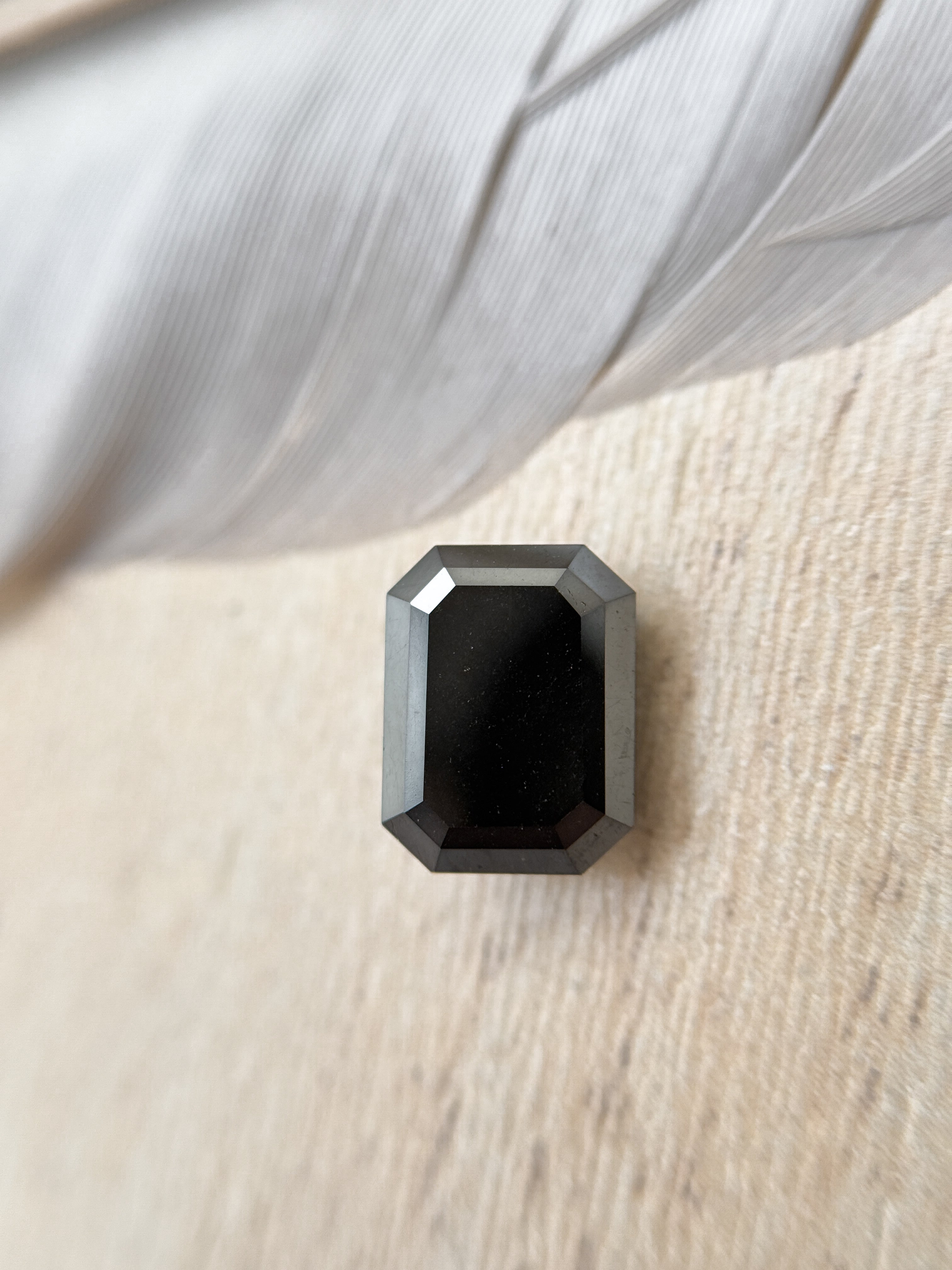 3.00 Ct Emerald Rose Cut Black Natural Salt and Pepper Diamond