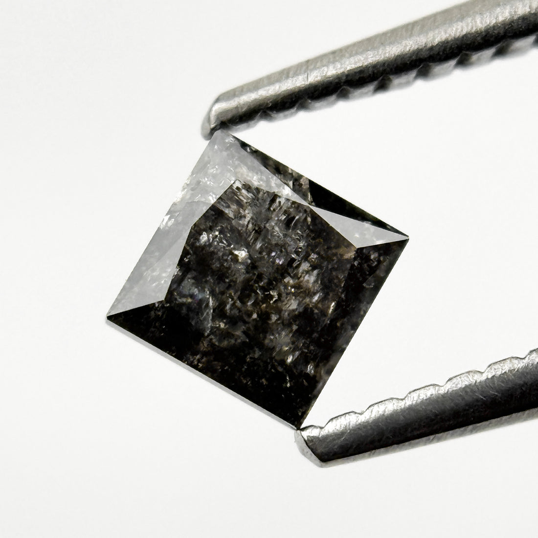 0.48 Ct Princess Rose Cut Black Natural Unique Diamond