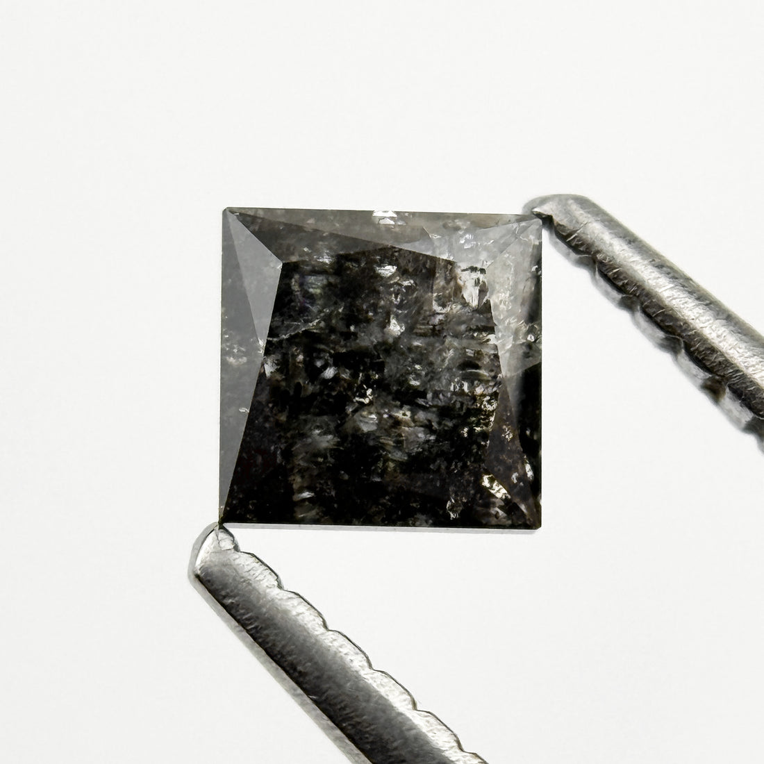 0.48 Ct Princess Rose Cut Black Natural Unique Diamond