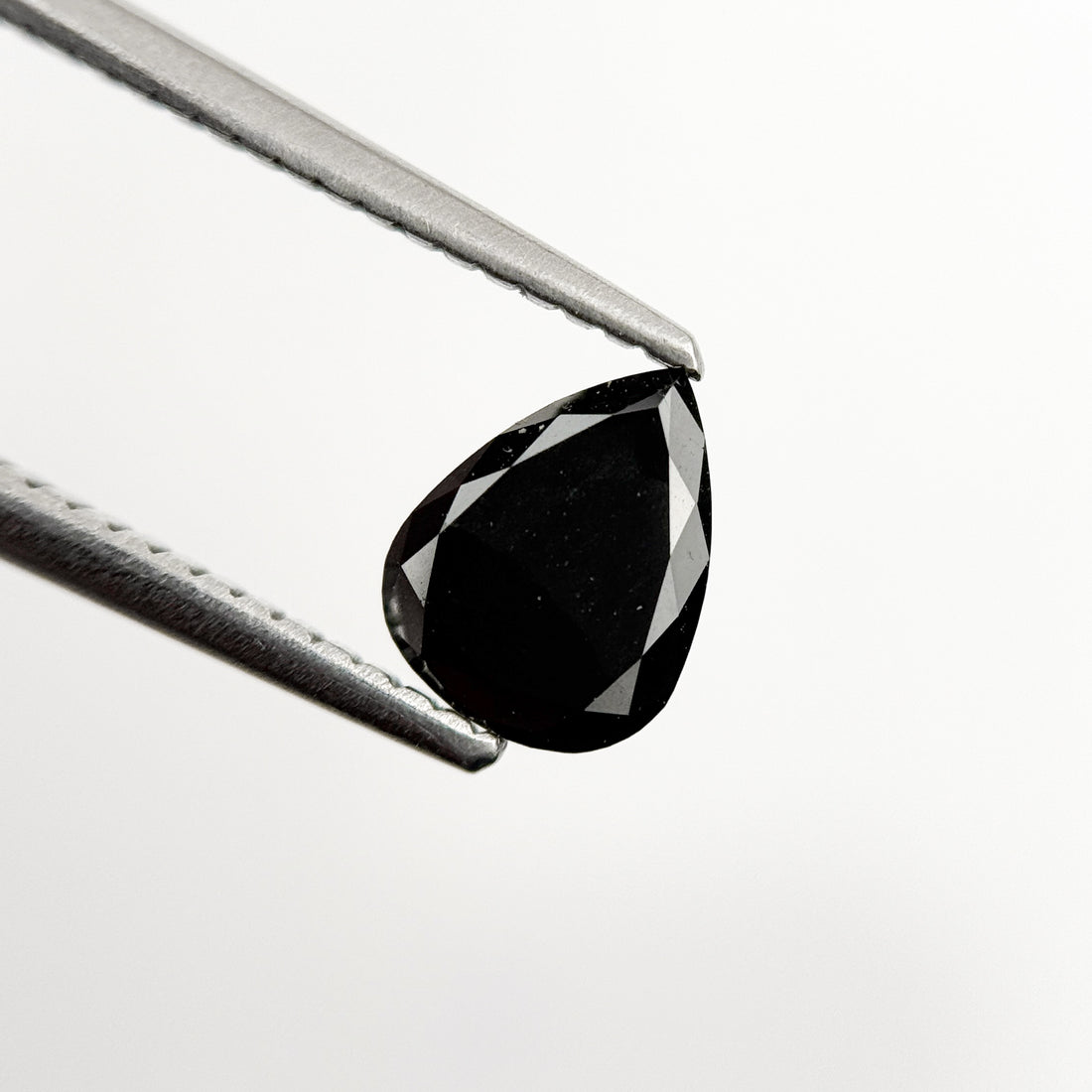 1.01 Ct Pear Rose Cut Black Natural Salt and Pepper Diamond