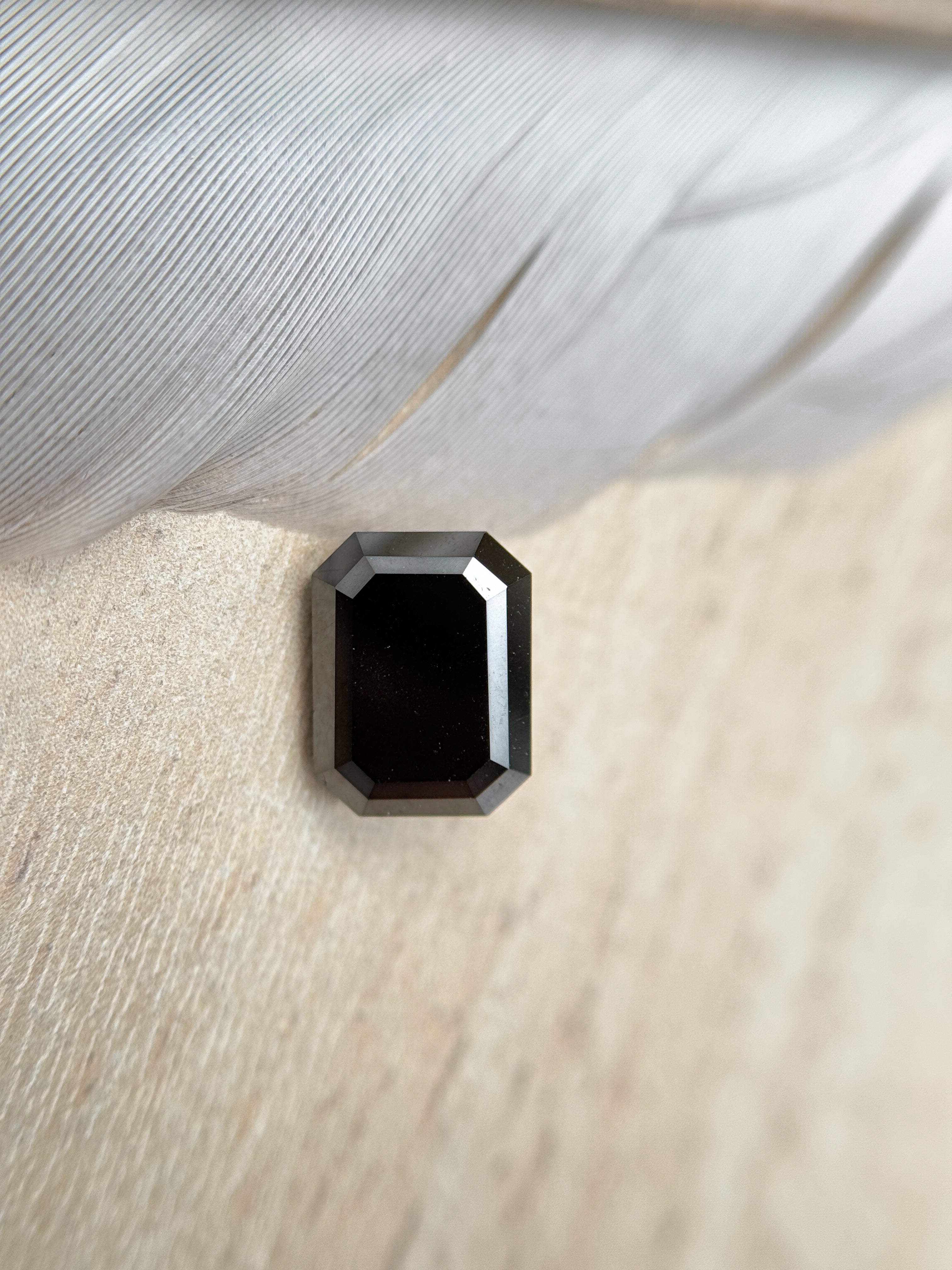 3.00 Ct Emerald Rose Cut Black Natural Salt and Pepper Diamond