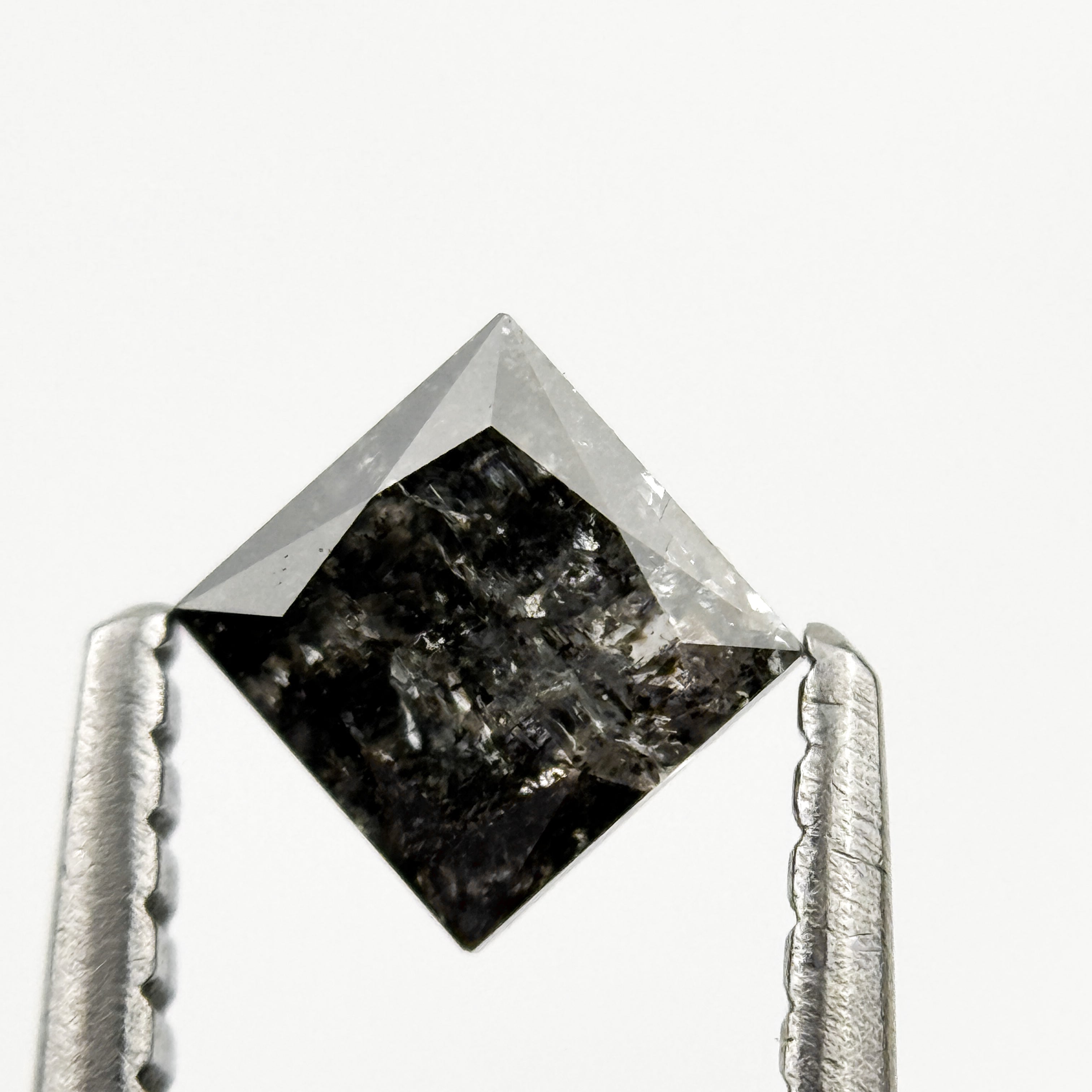 0.48 Ct Princess Rose Cut Black Natural Unique Diamond