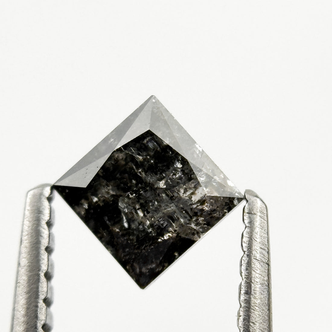 0.48 Ct Princess Rose Cut Black Natural Unique Diamond