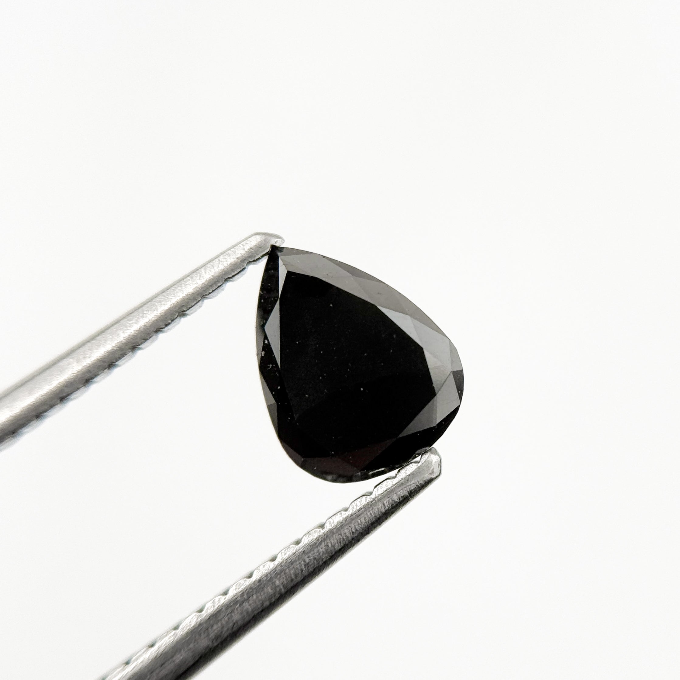 1.01 Ct Pear Rose Cut Black Natural Salt and Pepper Diamond