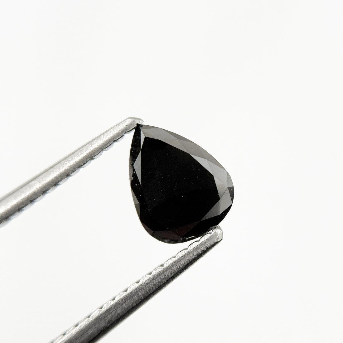 1.01 Ct Pear Rose Cut Black Natural Salt and Pepper Diamond