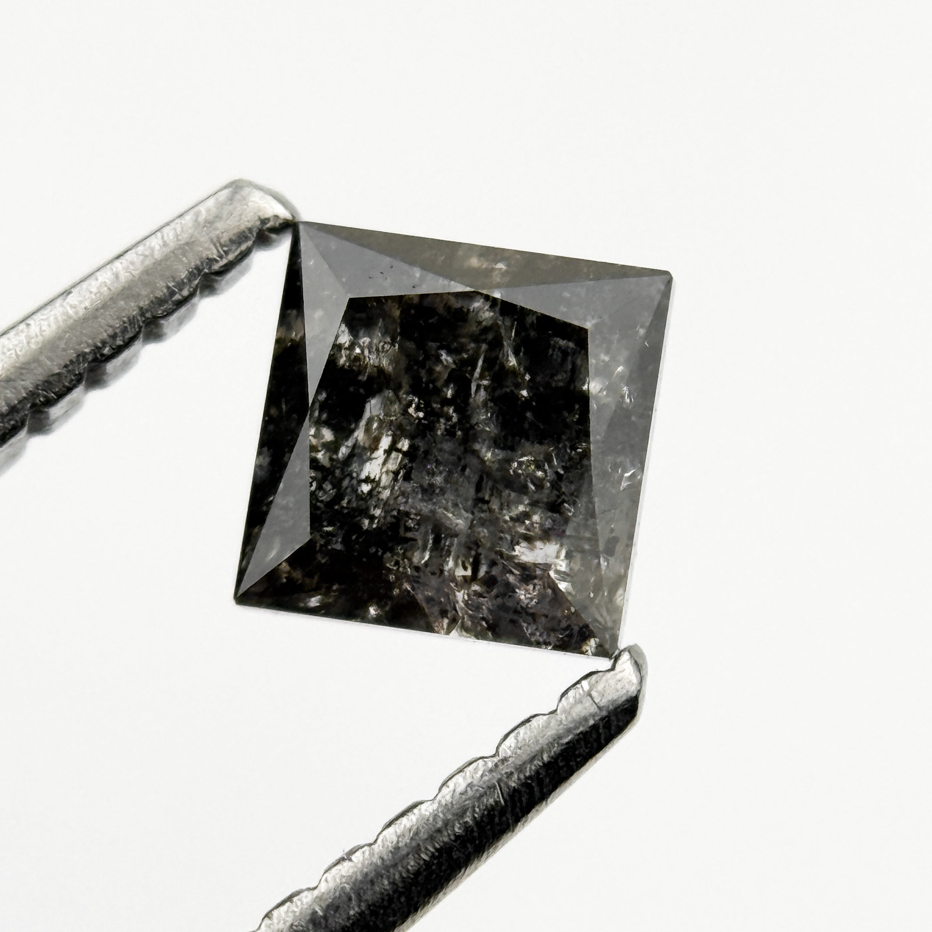0.48 Ct Princess Rose Cut Black Natural Unique Diamond