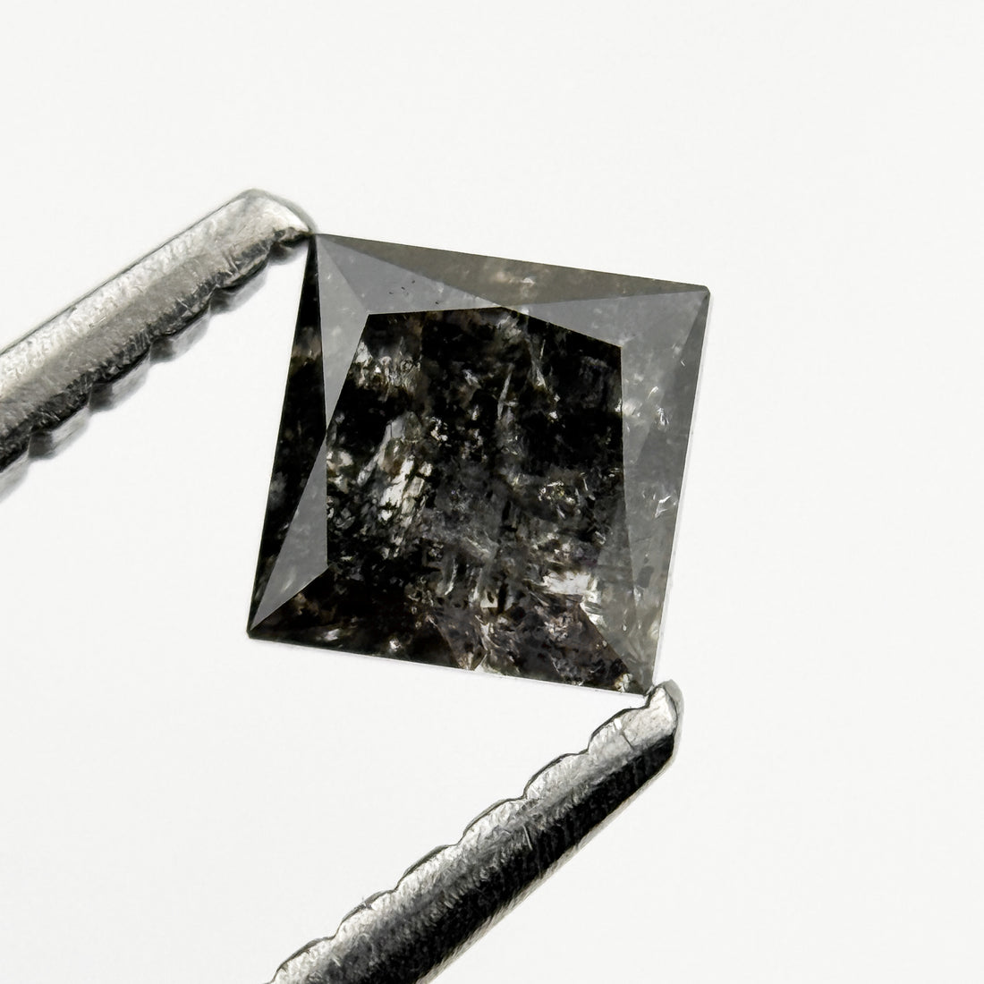 0.48 Ct Princess Rose Cut Black Natural Unique Diamond
